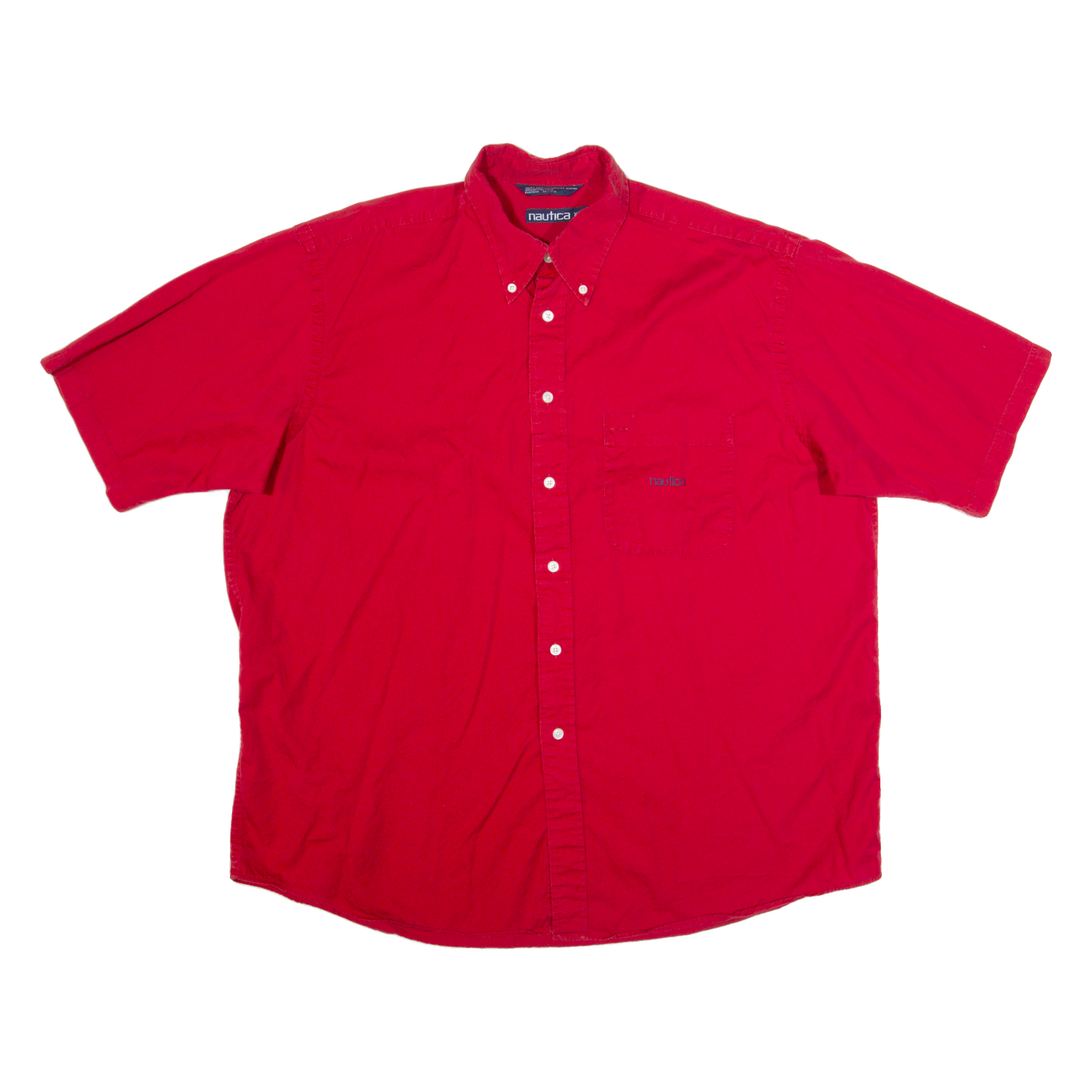 NAUTICA Mens Plain Shirt Red XL Refurbished - N/A refurbished available on Cerqular
