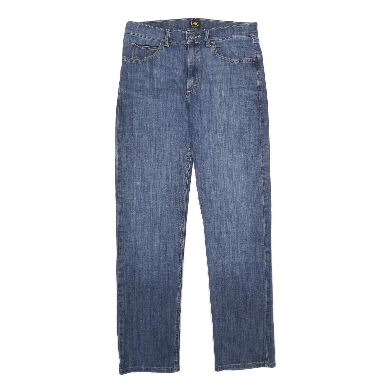 LEE Mens Jeans Blue Regular Straight Denim Medium W32 L34 Classic Zip Pockets Refurbished - N/A refurbished available on Cerqular