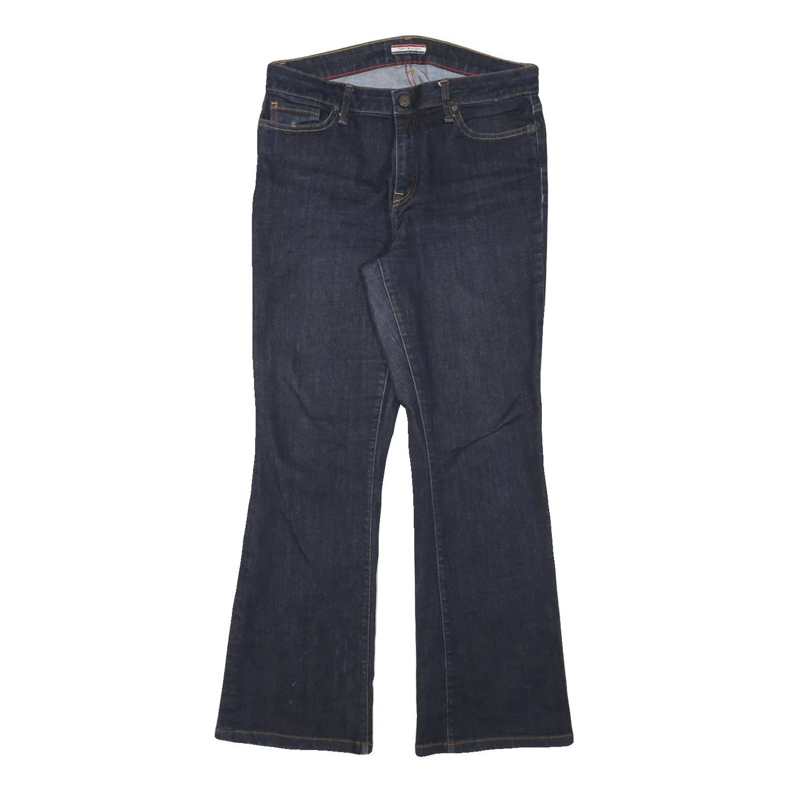 TOMMY HILFIGER Womens Jeans Blue Regular Flared Denim Dark W32 L29 Stylish Refurbished - N/A refurbished available on Cerqular