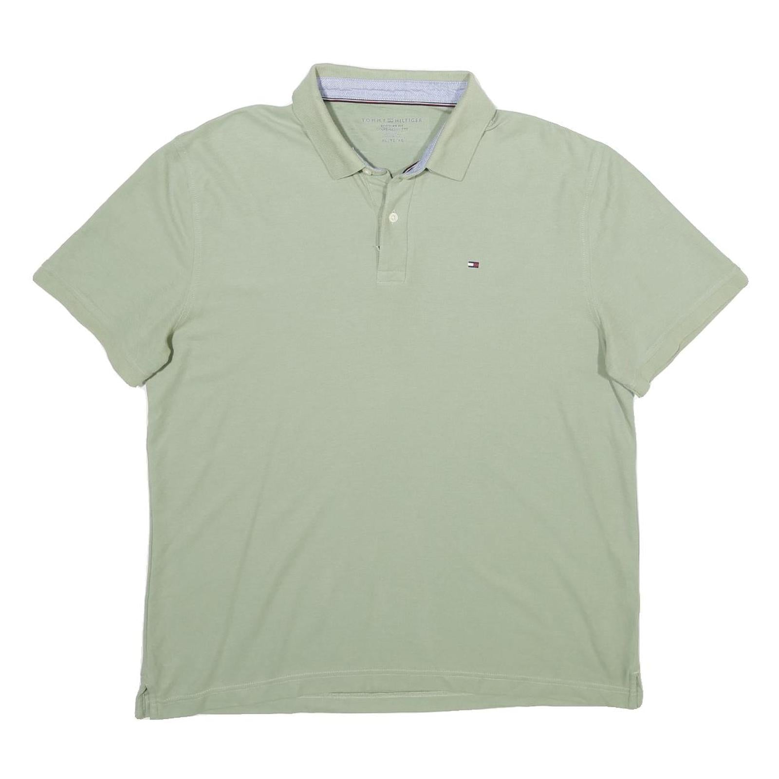 TOMMY HILFIGER Mens Light Green Polo Shirt XL Cotton Blend Short Sleeve Basic Refurbished - N/A refurbished available on Cerqular