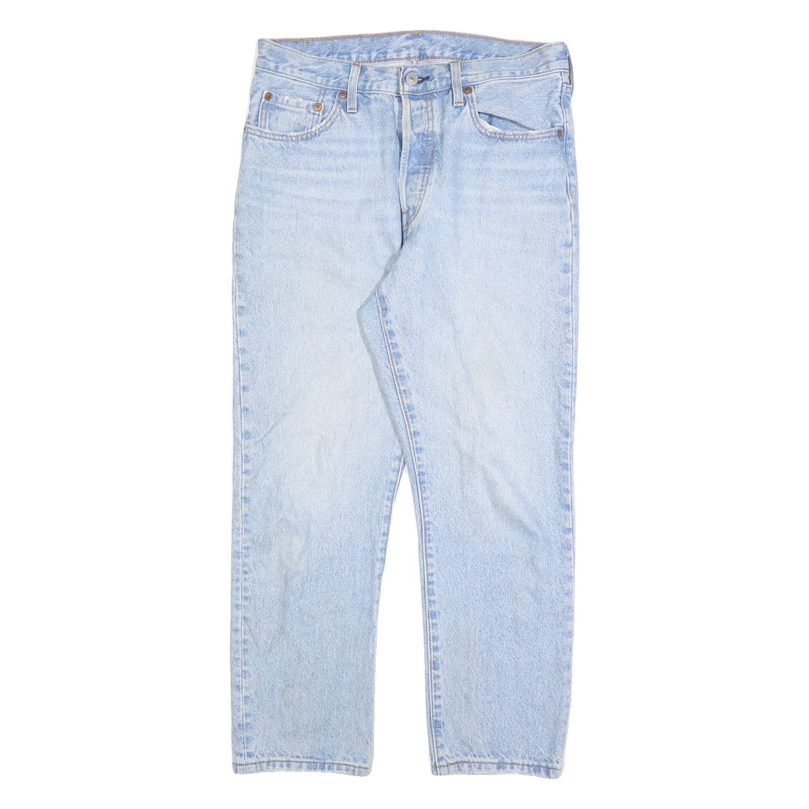 LEVI'S 501 Womens Jeans Blue Regular Straight Denim Light W28 L26 Classic Fit Refurbished - N/A refurbished available on Cerqular