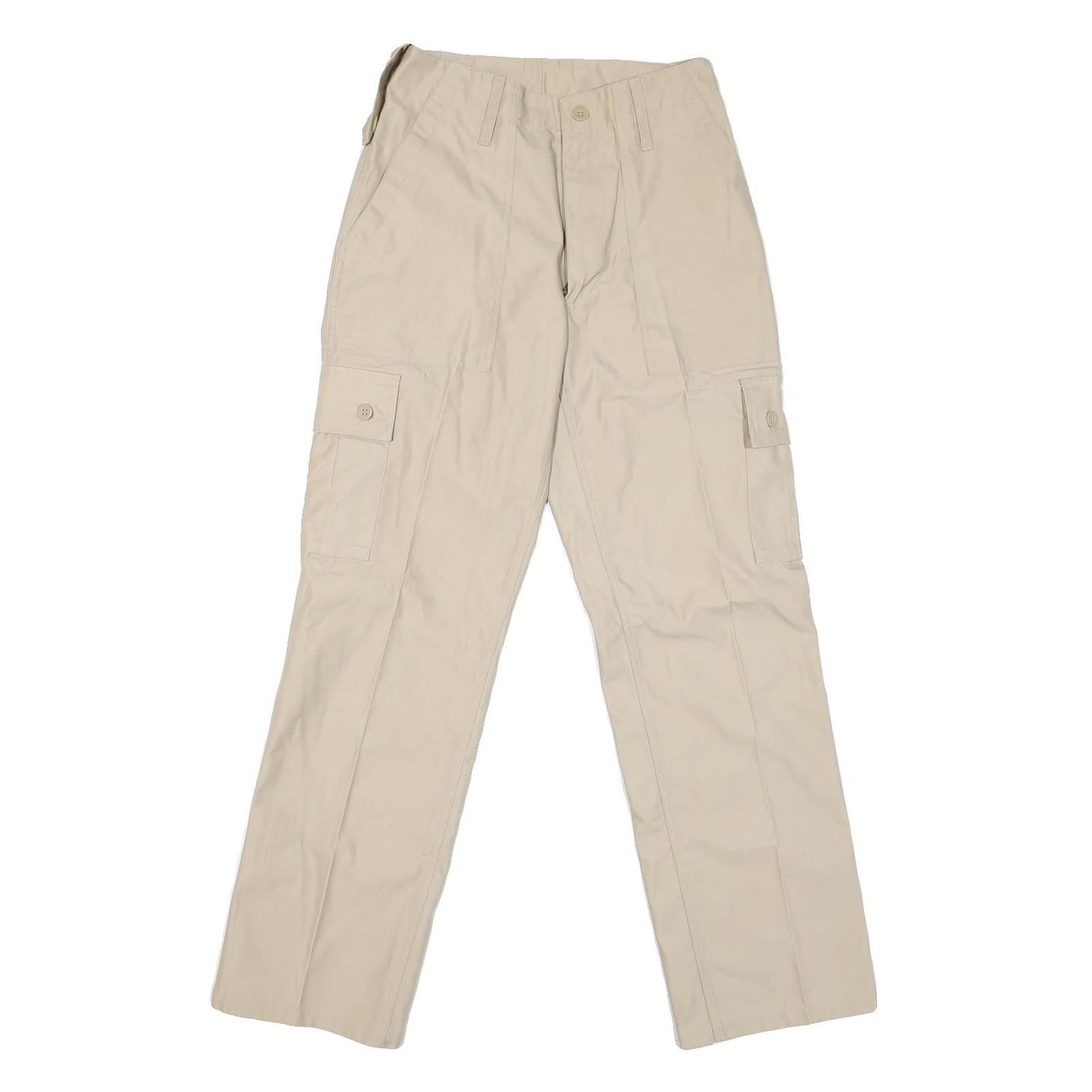 Beige Mens Regular Fit Cargo Trousers Zip Closure W28 L30 Cotton Blend Casual Refurbished - N/A refurbished available on Cerqular
