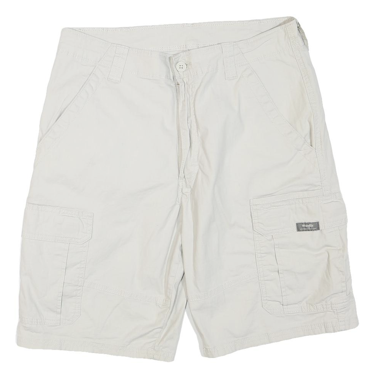 WRANGLER Mens White Cargo Cotton Blend Shorts M W34 Casual Pocket Style Refurbished - N/A refurbished available on Cerqular