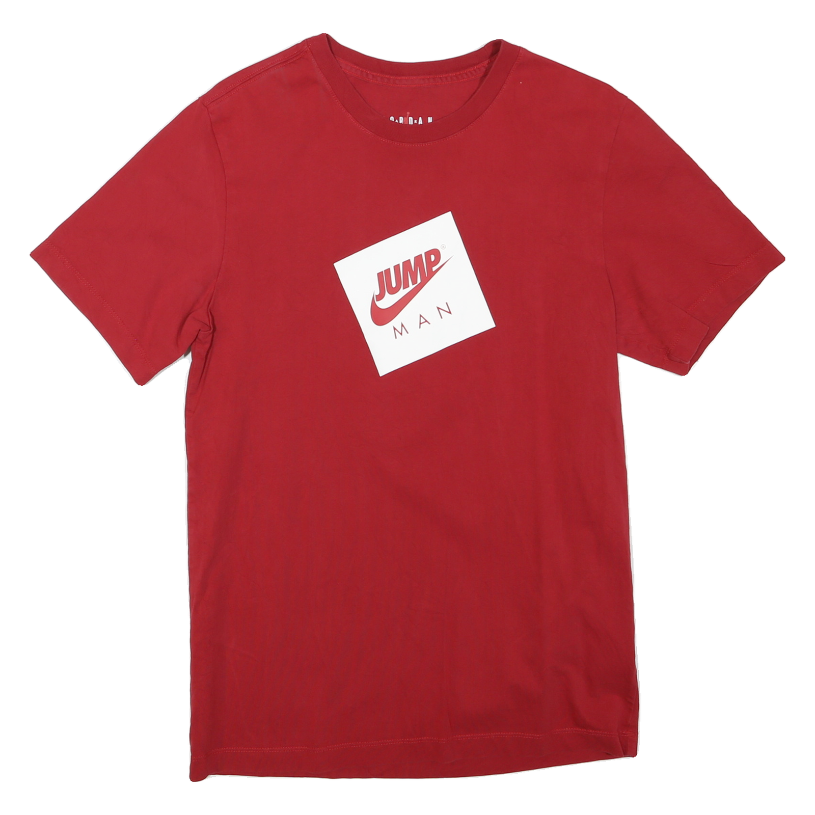 AIR JORDAN Mens Red Graphic T-Shirt S Short Sleeve Crew Neck Sportswear Refurbished - N/A refurbished available on Cerqular