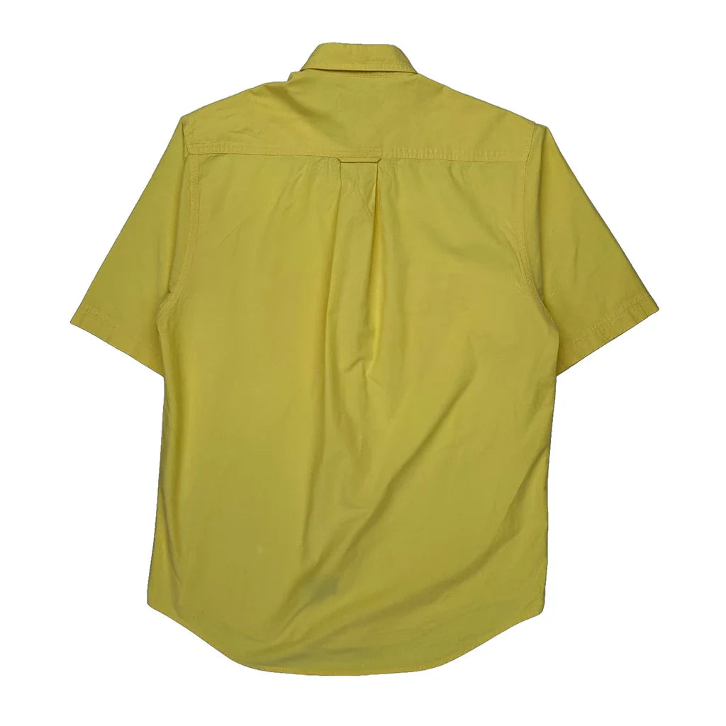 Nautica Short Sleeve Shirt - Small Yellow Cotton Refurbished - Thrifted (note: this is a term often used to describe second- refurbished available on Cerqular