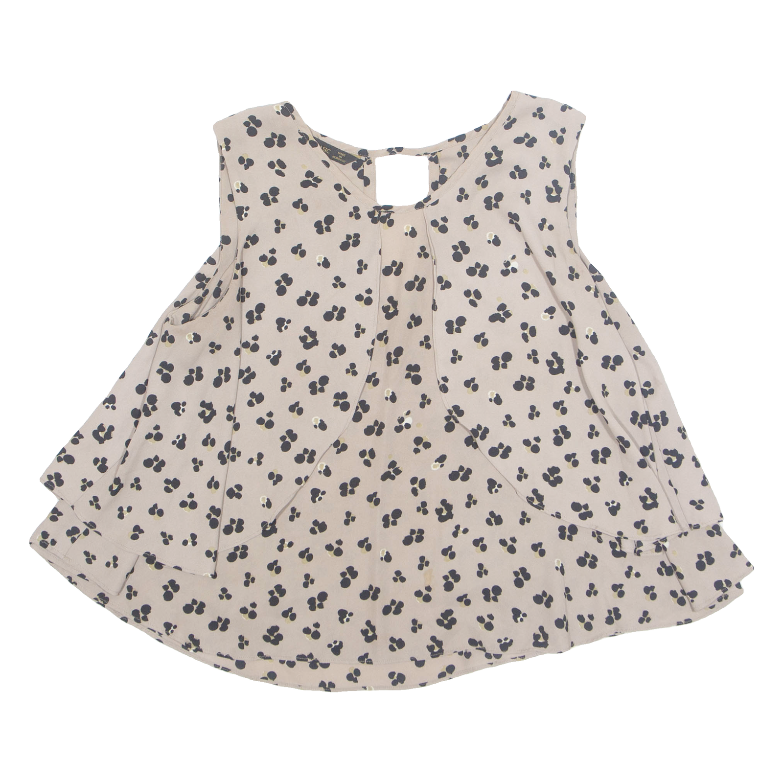 ZARA Womens Printed Blouse Brown Sleeveless Animal Print M Refurbished - N/A refurbished available on Cerqular