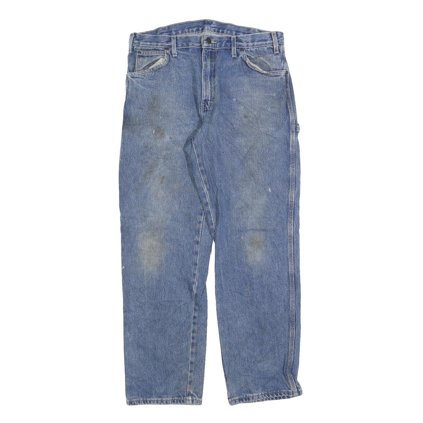 DICKIES Mens Relaxed Blue Denim Jeans W34 L32 Workwear Zip Closure Casual Refurbished - N/A refurbished available on Cerqular