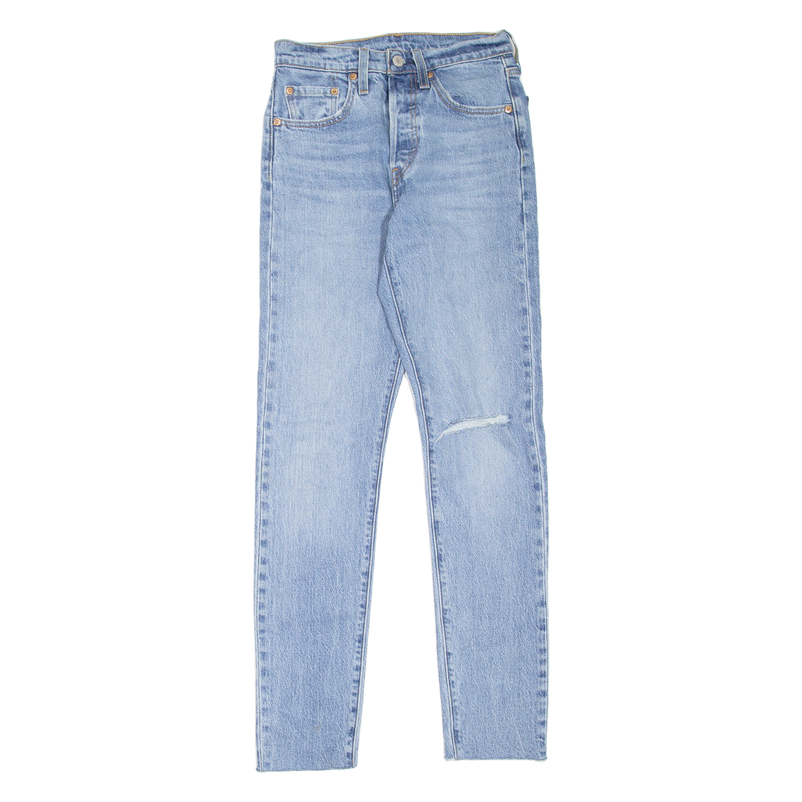 LEVI'S 501S Jeans Distressed Womens Blue Skinny Straight Stone Wash W24 L30 Refurbished - N/A refurbished available on Cerqular