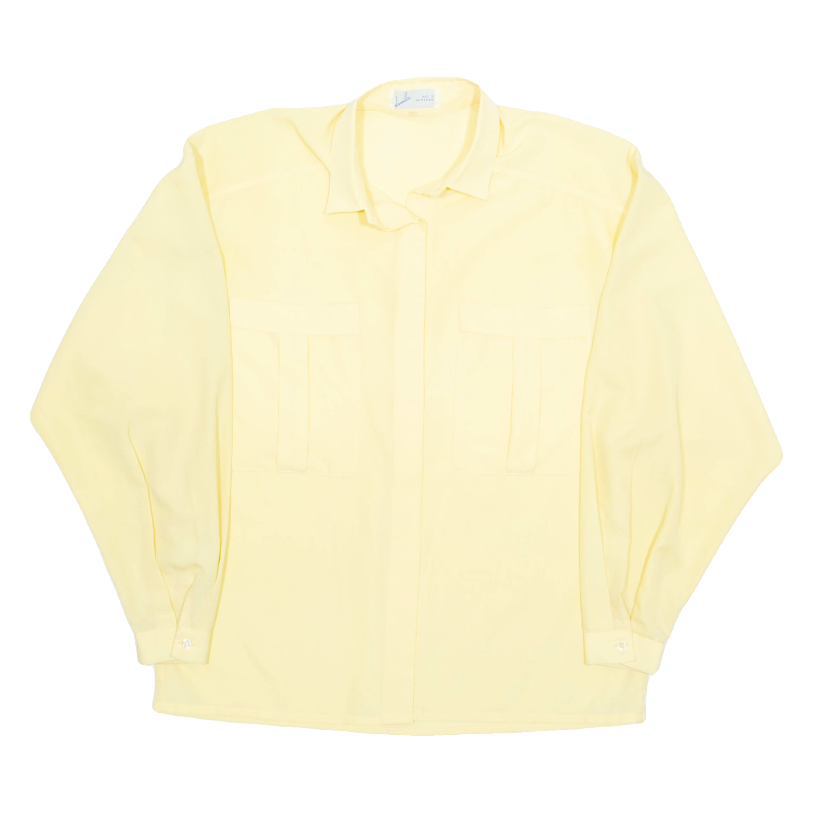DANIELLA Womens Shirt Yellow Collared Long Sleeve S Refurbished - N/A refurbished available on Cerqular