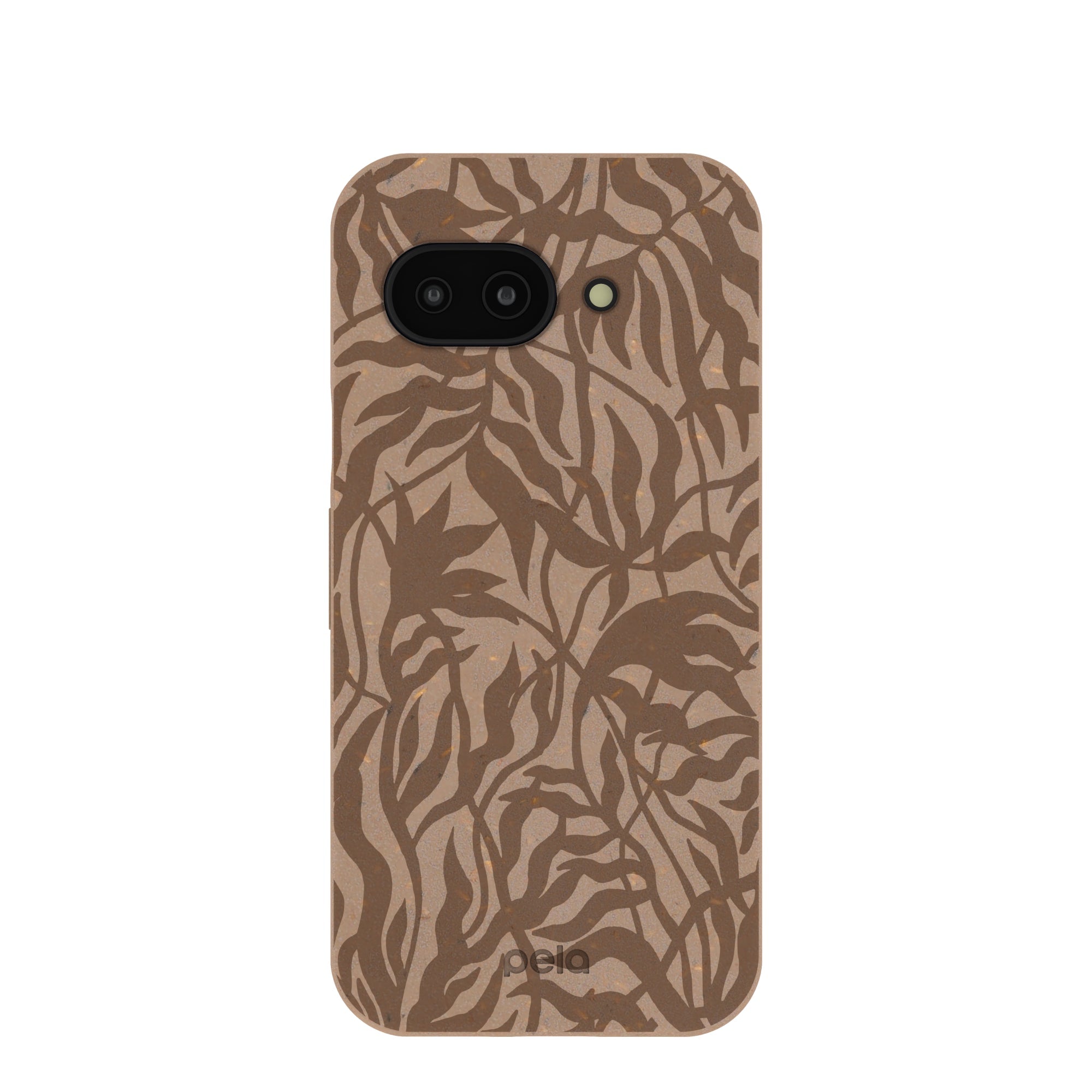 Chocolate Brown Rustic Leaves Google Pixel 9a Case Refurbished - Pela Case refurbished available on Cerqular