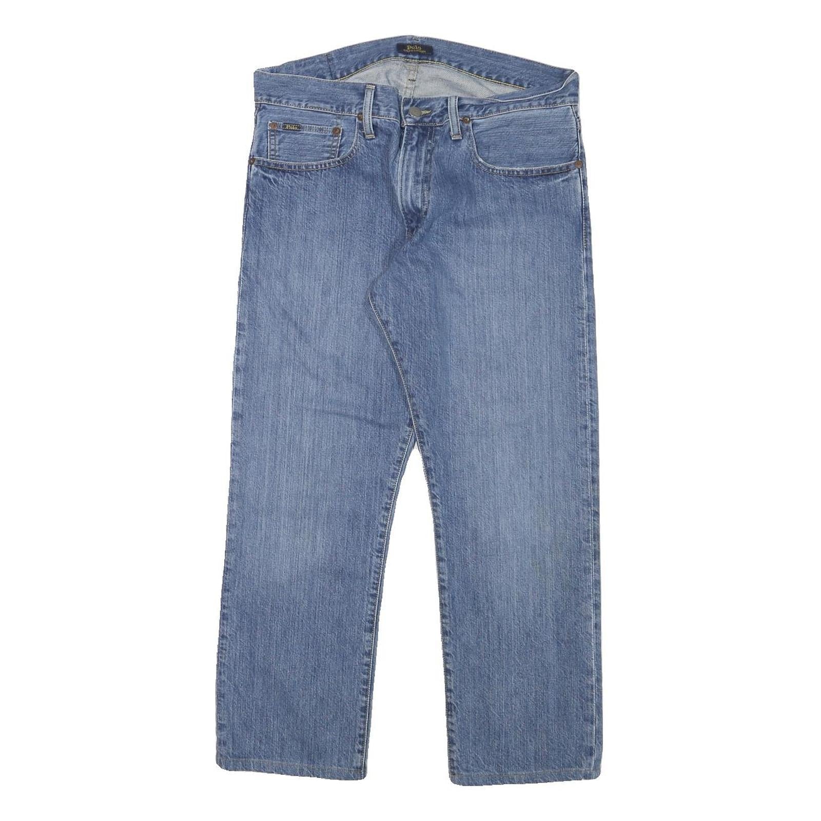 POLO RALPH LAUREN Mens Jeans Blue Regular Straight Denim Medium W32 L26 Classic Refurbished - N/A refurbished available on Cerqular