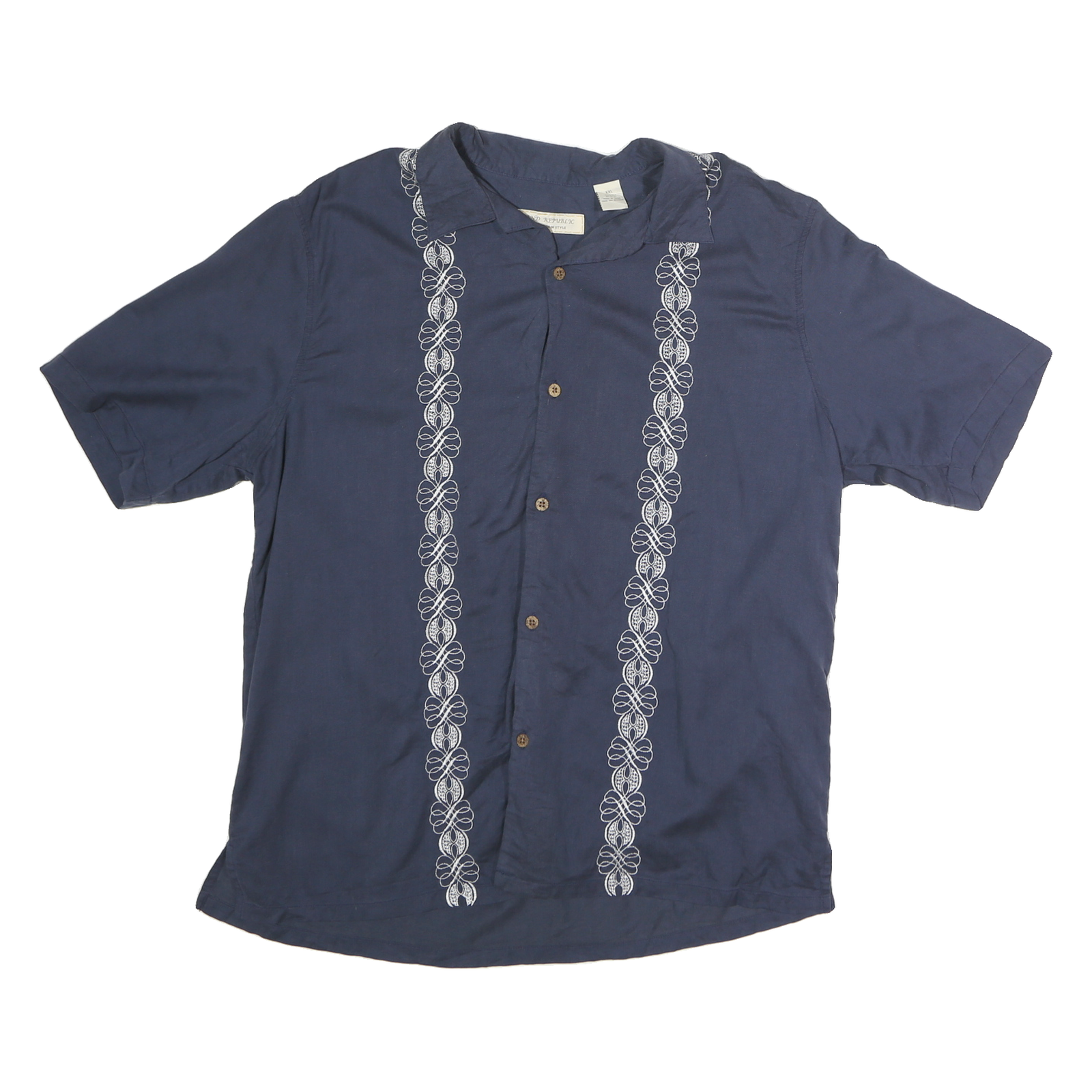 Buy ISLAND REPUBLIC Mens Blue Cotton Shirt 2XL Embroidered Button Short Sleeve Refurbished - $15.59 ISLAND REPUBLIC Mens Blue Cotton Shirt 2XL Embroidered Button Short Sleeve Refurbished - N/A refurbished available on Cerqular