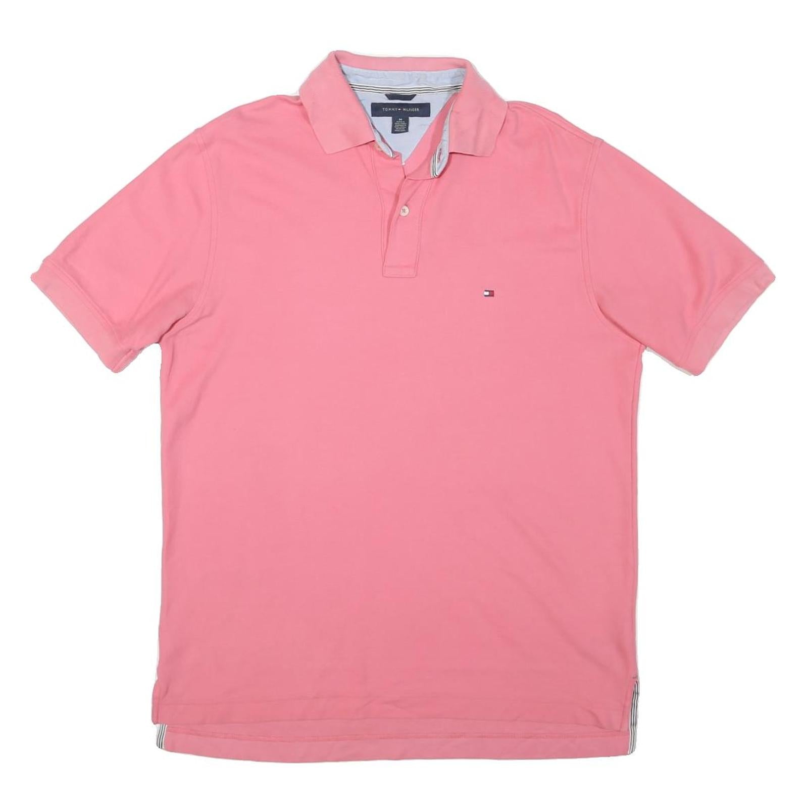 TOMMY HILFIGER Mens Pink Short Sleeve Polo Shirt M Cotton Blend Classic Fit Refurbished - N/A refurbished available on Cerqular