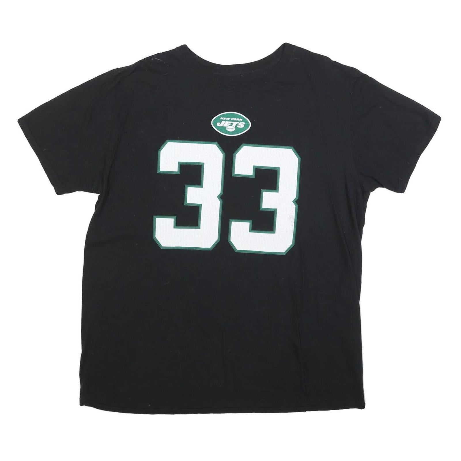 FANATICS Mens Black New York Jets 33 Adams Graphic T-Shirt XL Short Sleeve Crew Refurbished - N/A refurbished available on Cerqular
