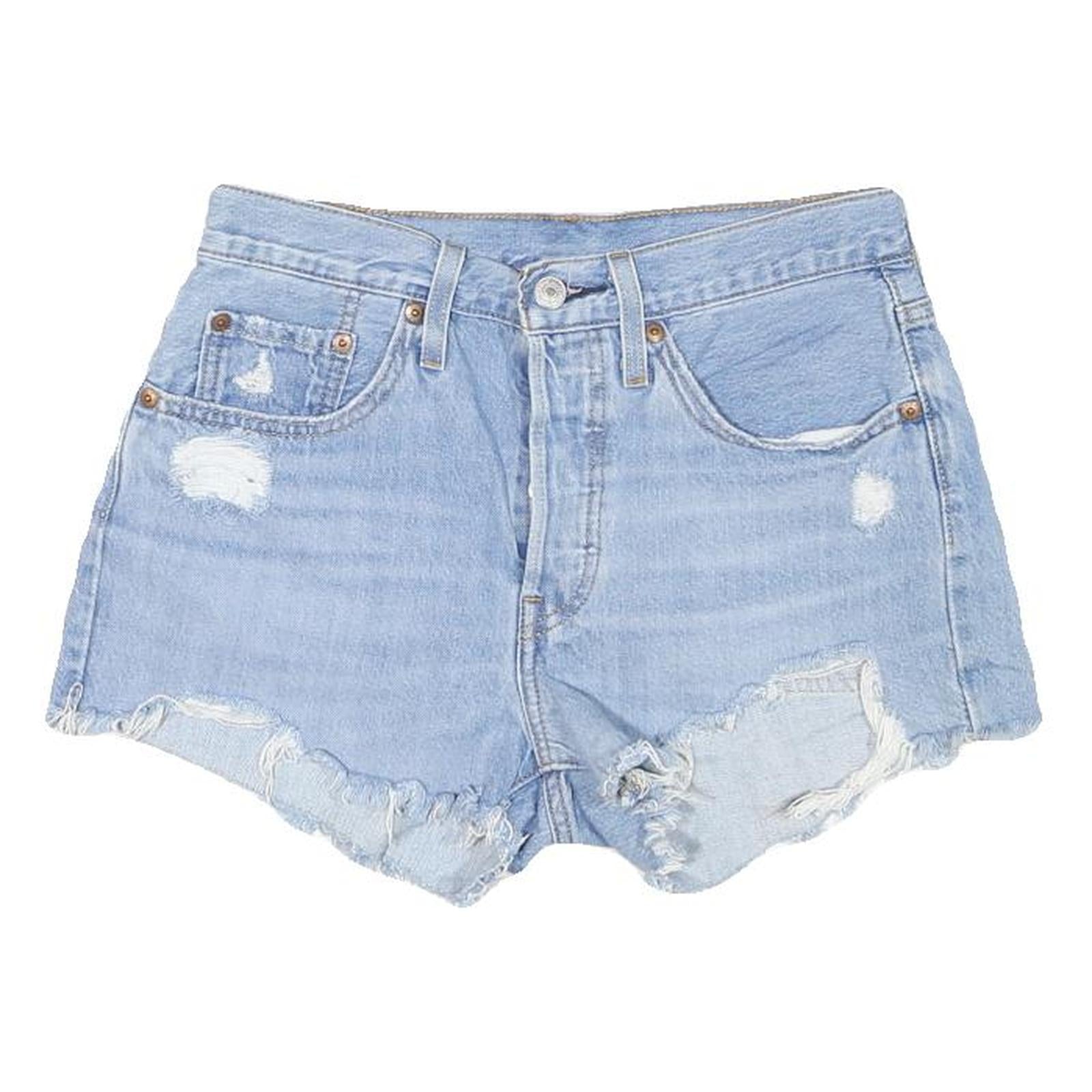 LEVI'S Womens Shorts Blue Casual Distressed S W28 Denim Cut-Off Refurbished - N/A refurbished available on Cerqular