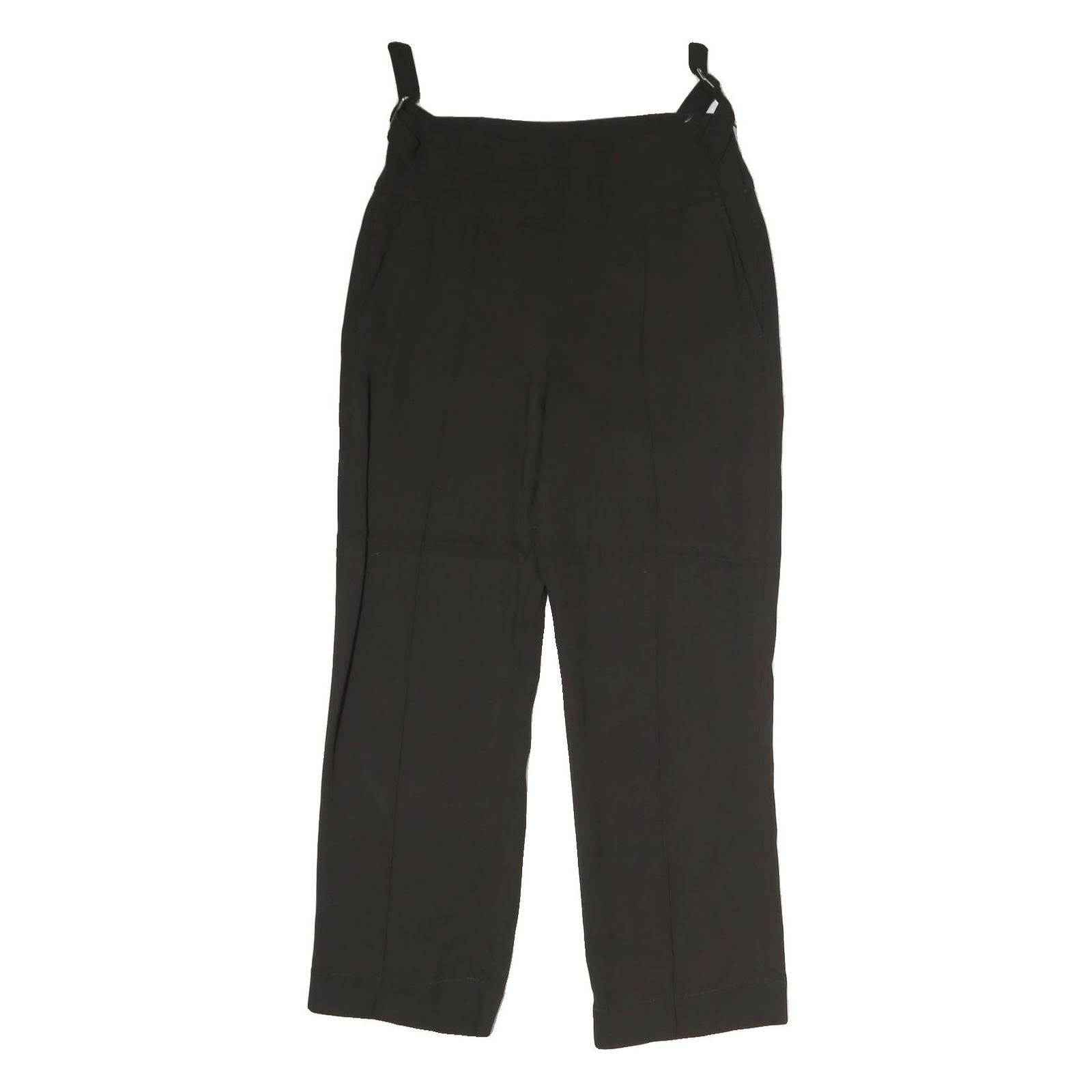 MASSIMO DUTTI Womens Black Regular Fit Straight Leg Trousers W30 L31 Polyester Refurbished - N/A refurbished available on Cerqular