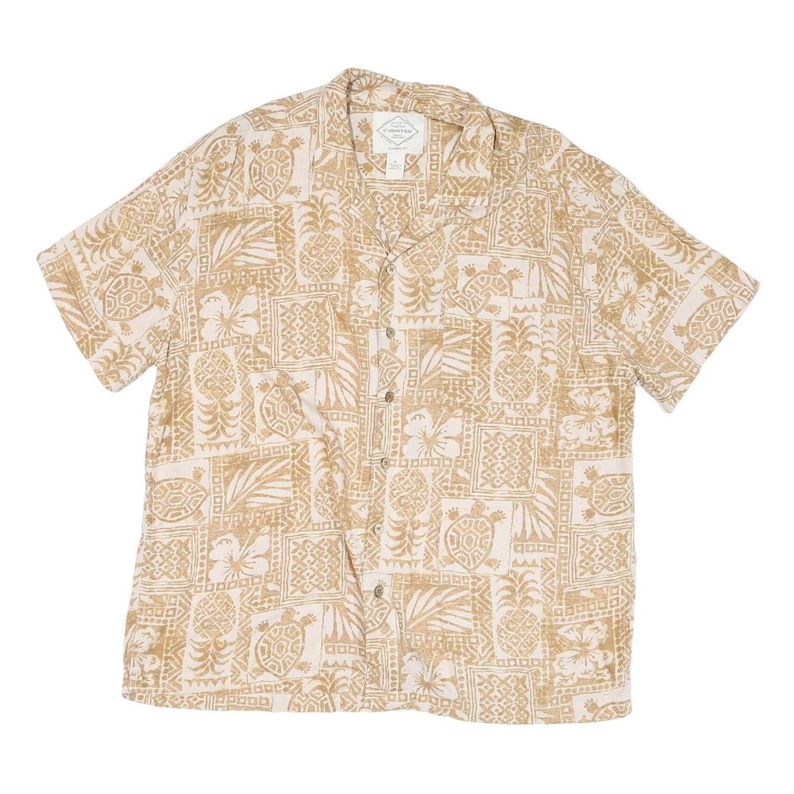 Buy ST JOHNS BAY Mens Beige Rayon Hawaiian Shirt XL Short Sleeve Casual Tropical Refurbished - $19.49 ST JOHNS BAY Mens Beige Rayon Hawaiian Shirt XL Short Sleeve Casual Tropical Refurbished - N/A refurbished available on Cerqular