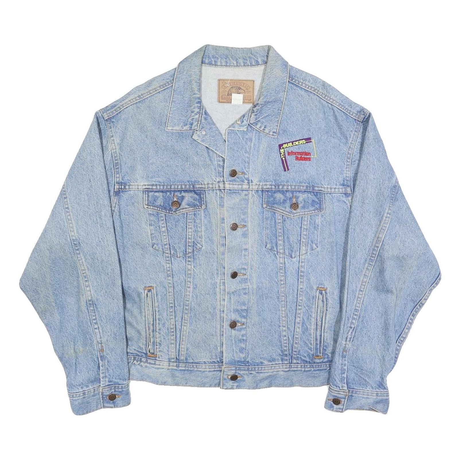 EAGLE DRY GOODS Mens Blue Denim Cotton Jacket XL Button Plain Embroidered Logo Refurbished - N/A refurbished available on Cerqular