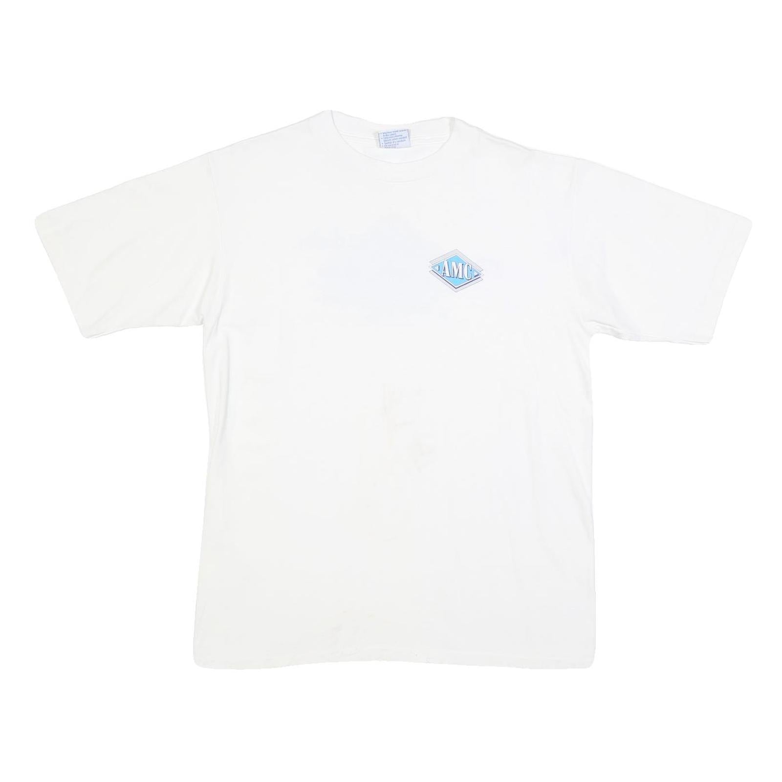 ALL SPORT Mens White L Cotton T-Shirt Short Sleeve Crew Neck AMC Logo Printed Refurbished - N/A refurbished available on Cerqular
