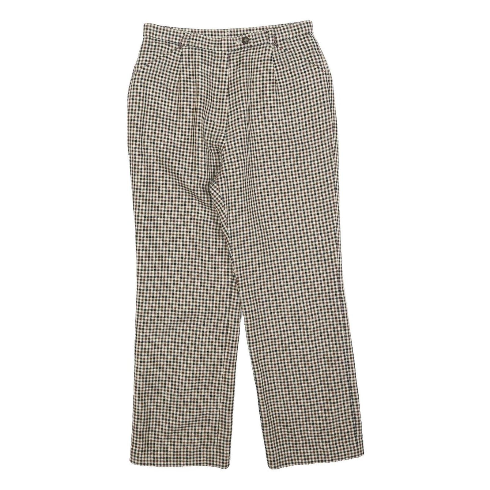 Womens Check Regular Fit Straight Leg Trousers W26 L24 Smart Casual Workwear Refurbished - N/A refurbished available on Cerqular
