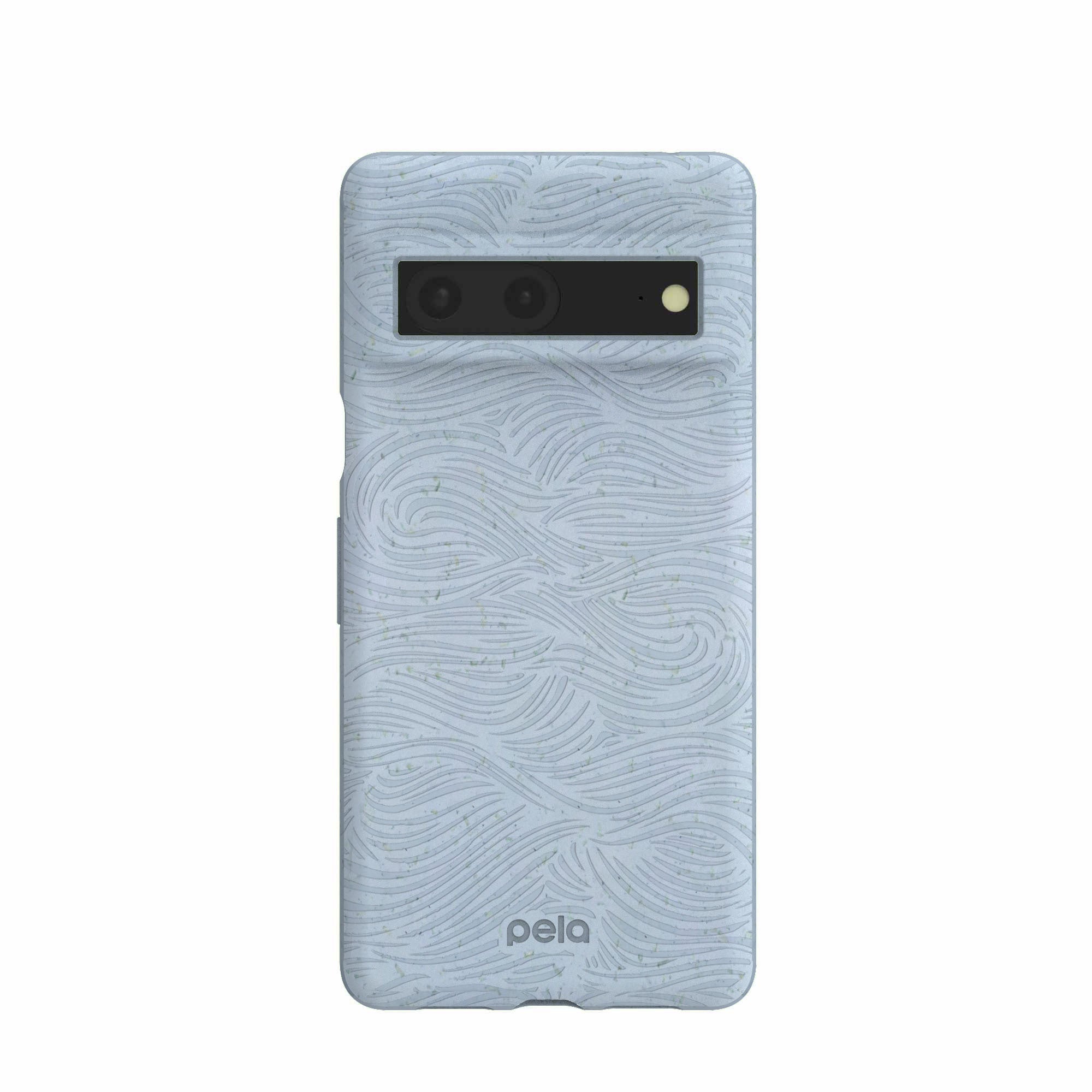 Powder Blue Ebb and Flow Google Pixel 7 Pro Case Refurbished - Pela Case refurbished available on Cerqular