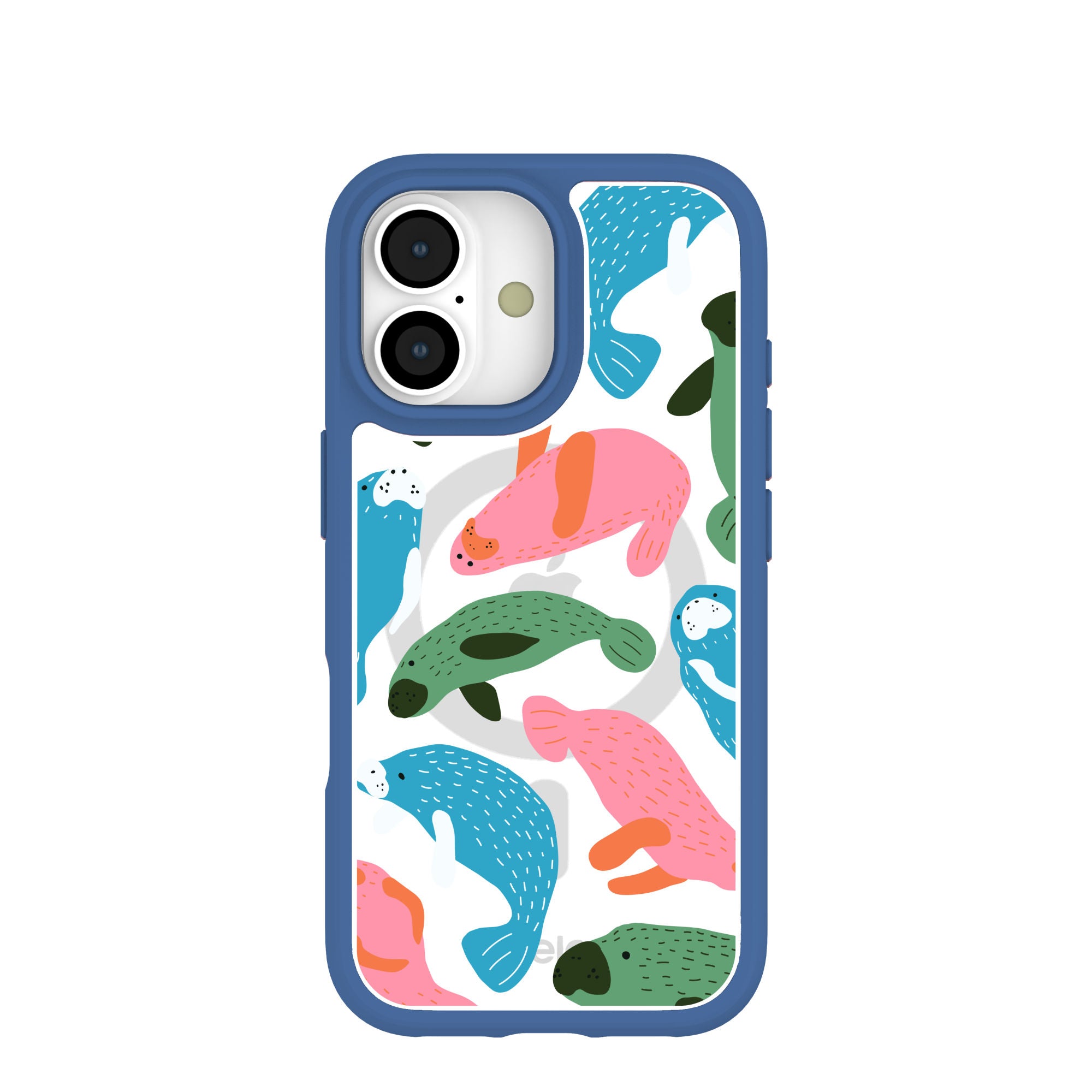 Clear Sea Cows iPhone 17 Case With True Blue Ridge (MagSafe included) Refurbished - Pela Case refurbished available on Cerqular
