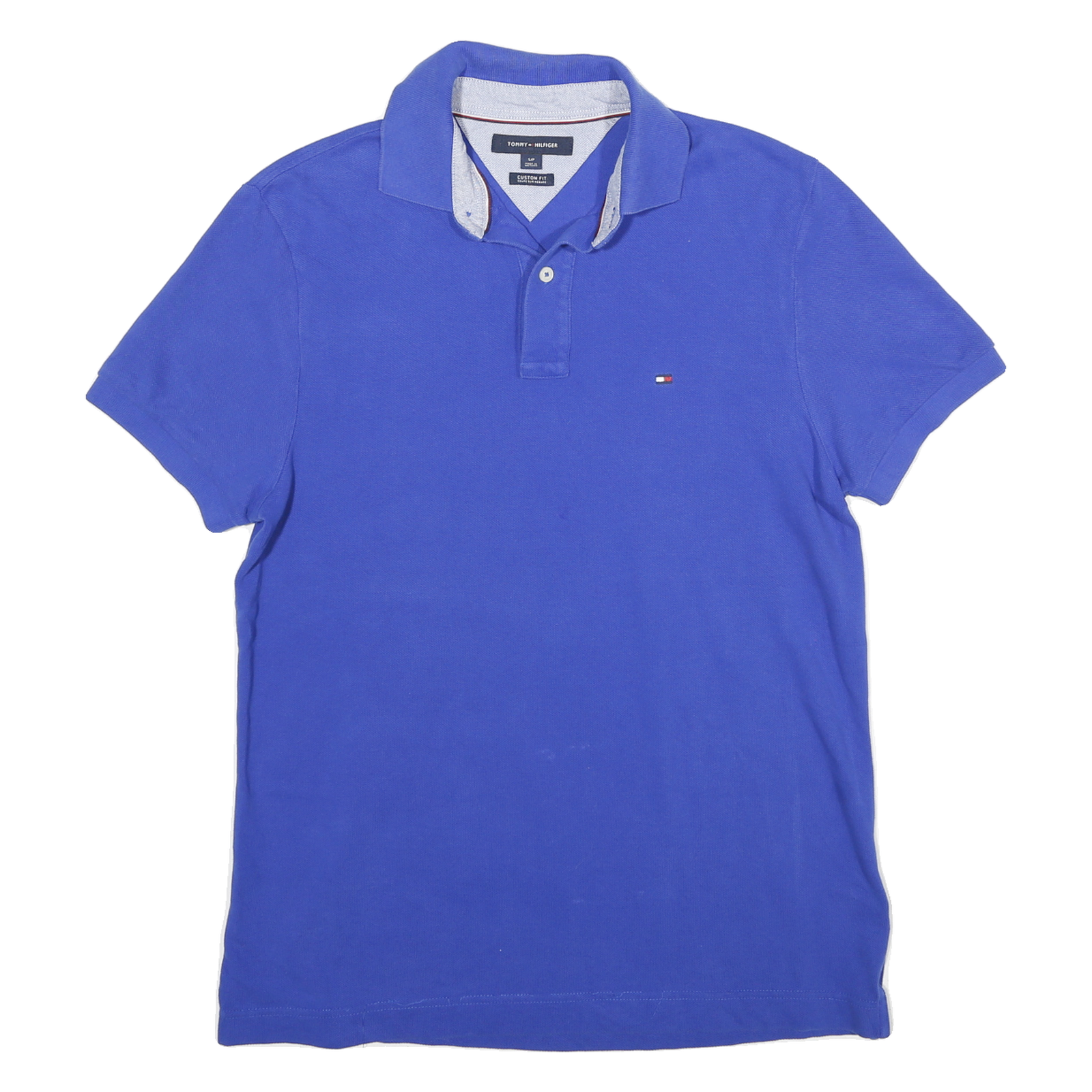 TOMMY HILFIGER Mens Blue Short Sleeve Plain S Cotton Polo Shirt Classic Fit Refurbished - N/A refurbished available on Cerqular