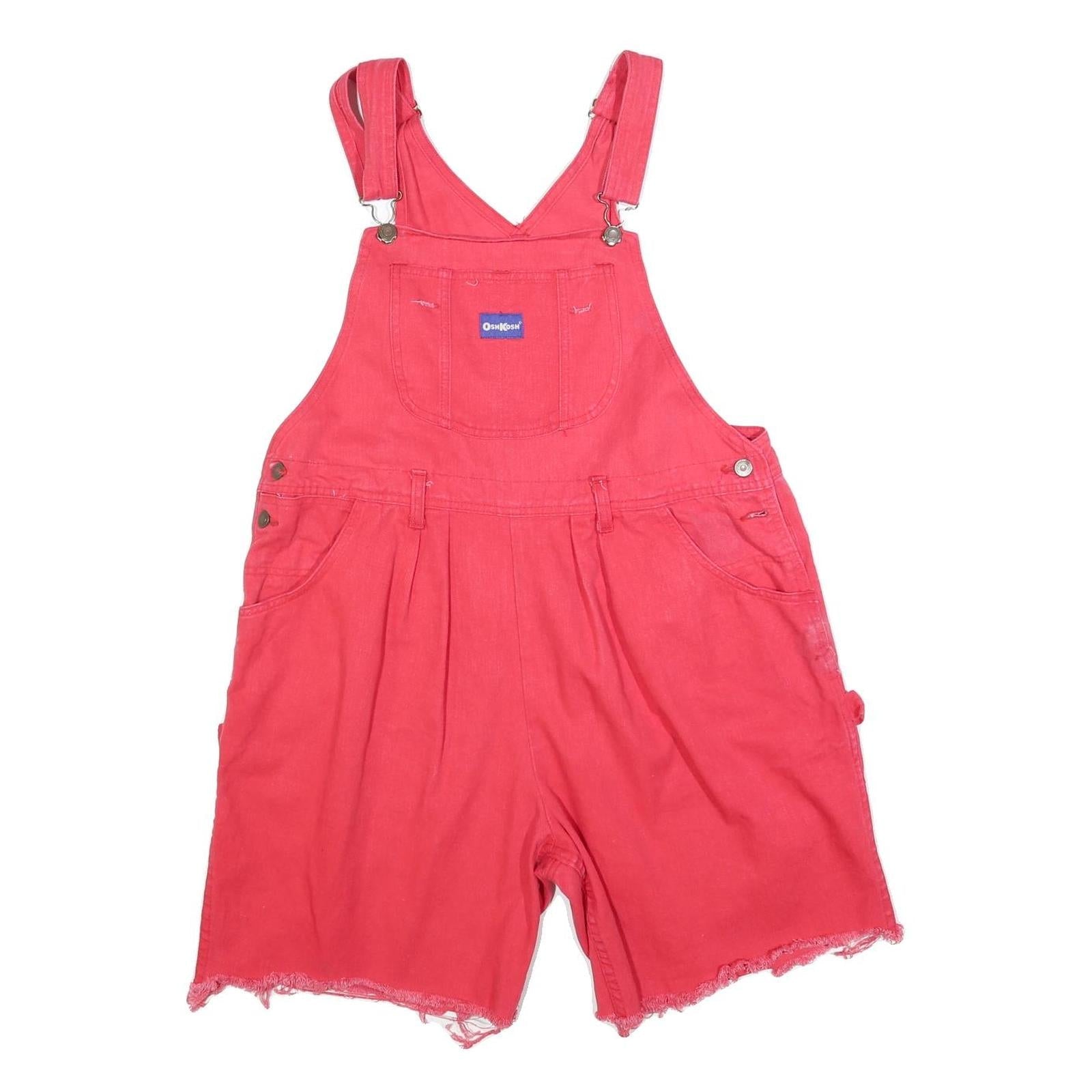 OSH KOSH Womens Red Cotton Blend Dungarees Loose Fit XL W36 L6 Frayed Hem Pocket Refurbished - N/A refurbished available on Cerqular
