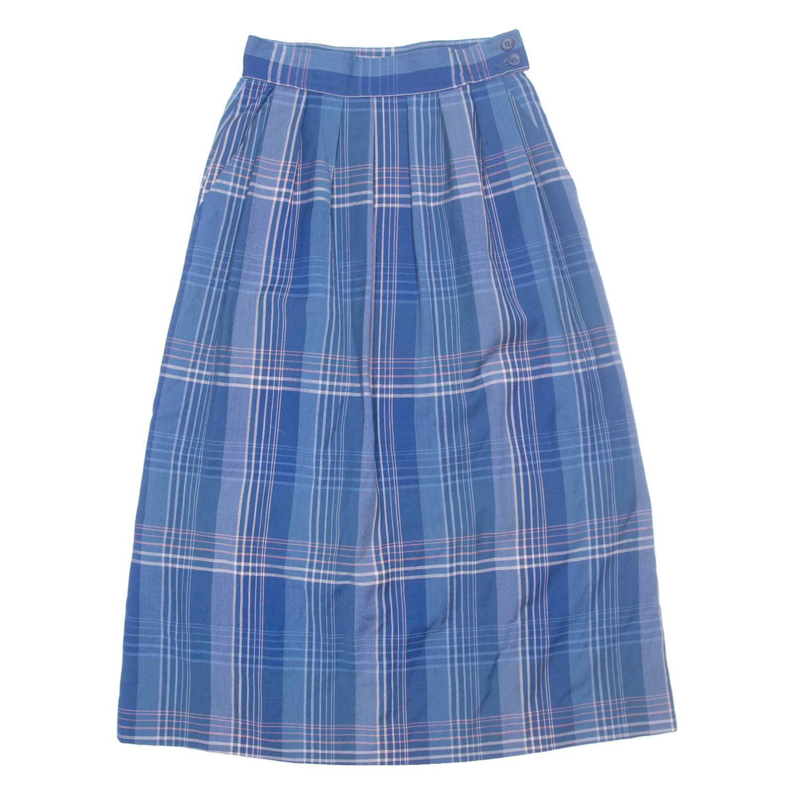 MISS PENDLETON Womens A-Line Skirt Blue Midi Wool Check XS Refurbished - N/A refurbished available on Cerqular