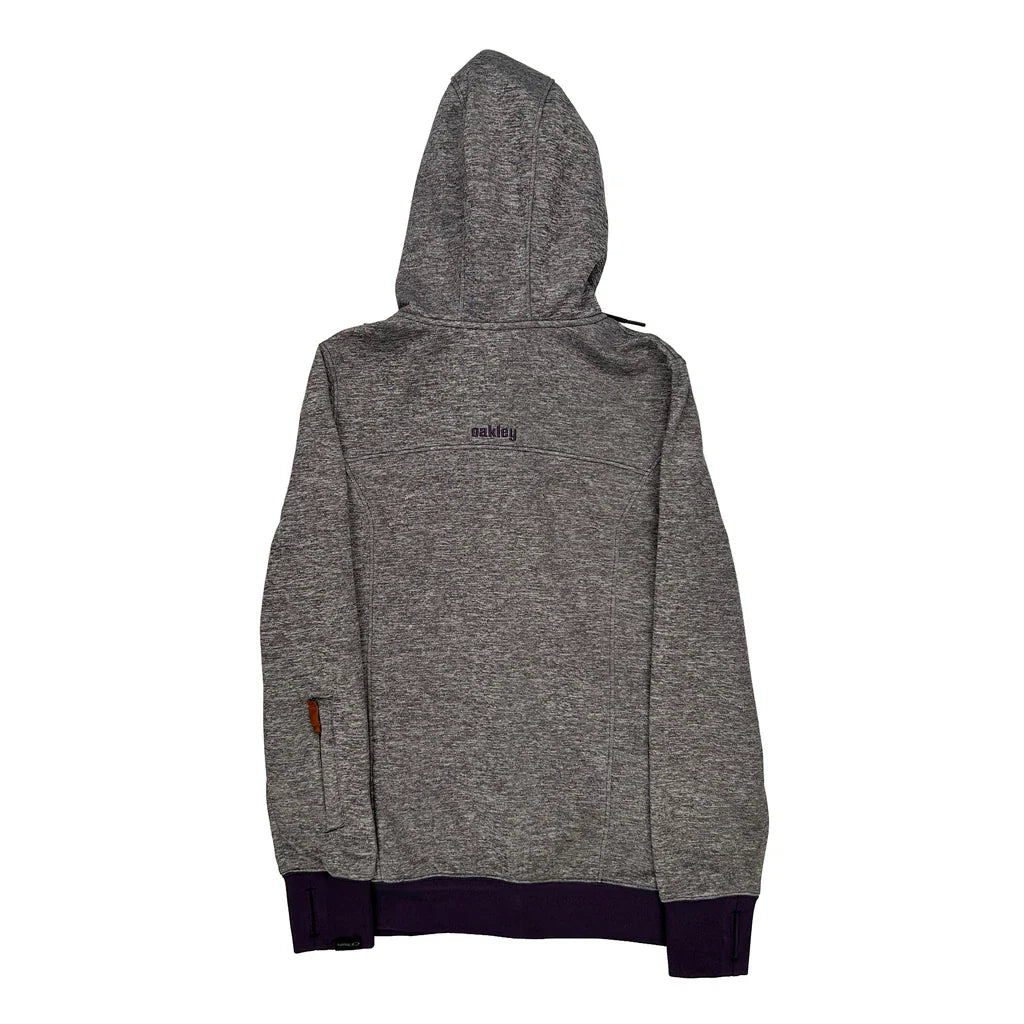 Oakley Hoodie - Medium Grey Polyester Refurbished - Thrifted (note: this is a term often used to describe second- refurbished available on Cerqular