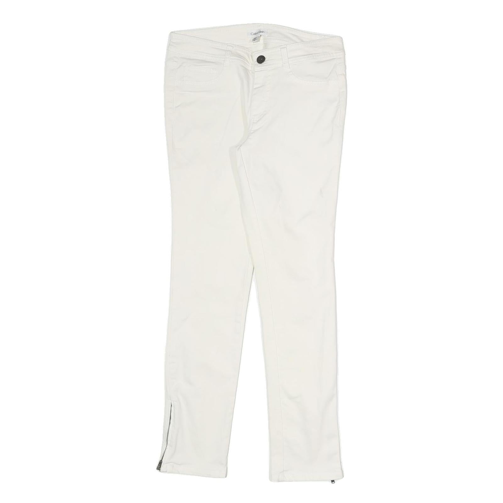 Buy CALVIN KLEIN Womens Cotton Blend White Slim Skinny Trousers W28 L28 Zipped Refurbished - $36.39 CALVIN KLEIN Womens Cotton Blend White Slim Skinny Trousers W28 L28 Zipped Refurbished - N/A refurbished available on Cerqular