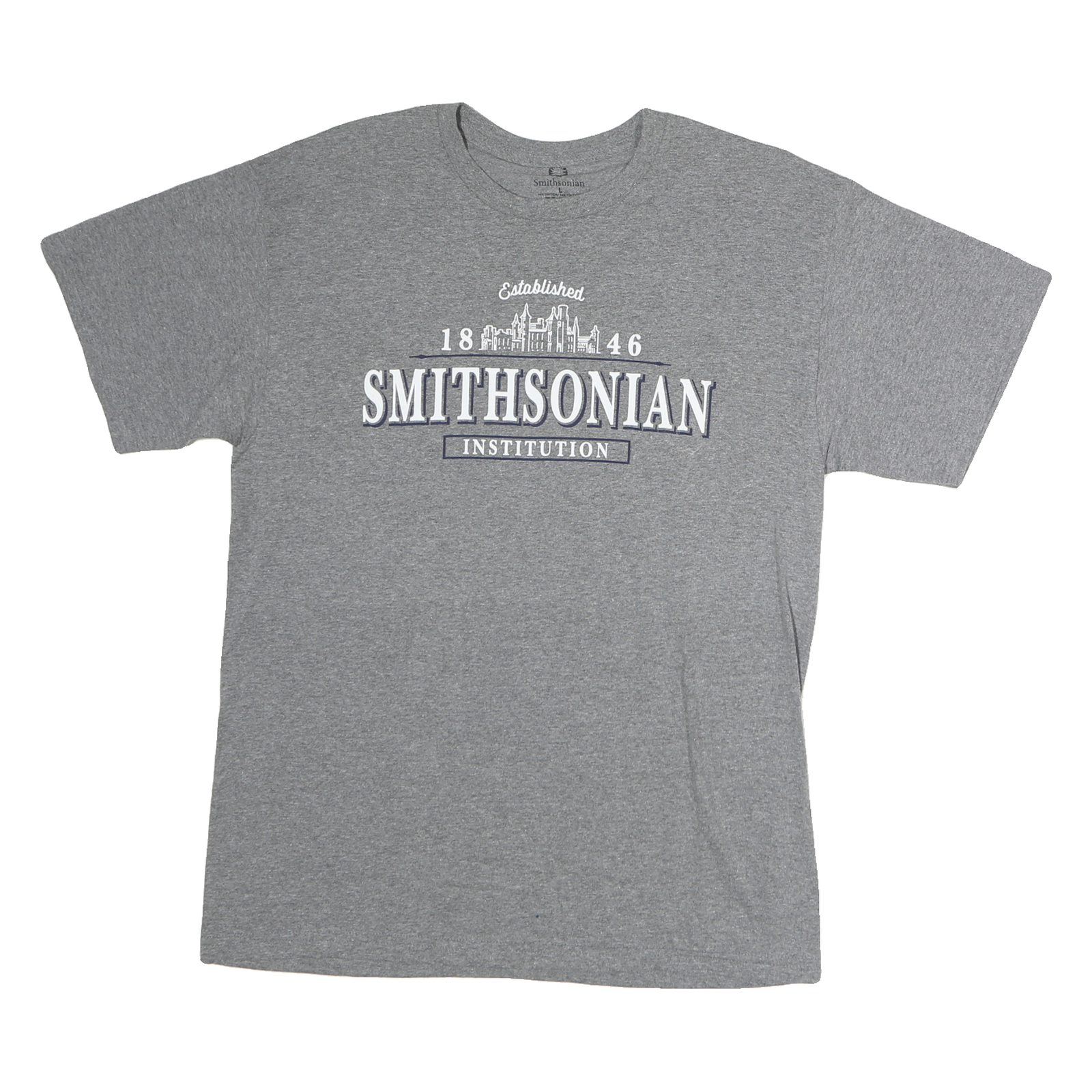 SMITHSONIAN Mens Grey Graphic T-Shirt M Short Sleeve Crew Neck Cotton Casual Refurbished - N/A refurbished available on Cerqular
