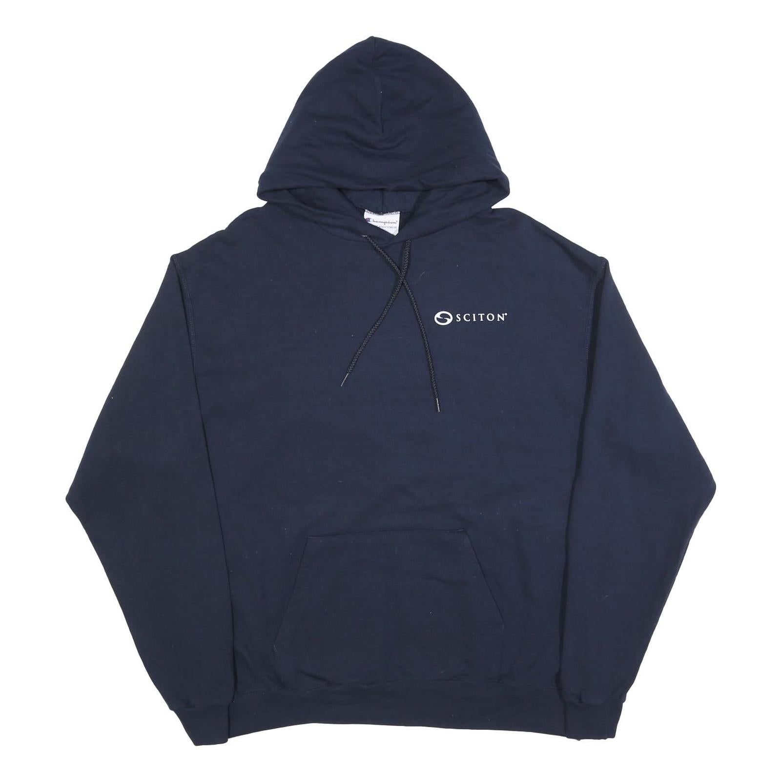 CHAMPION Mens Navy Blue Sciton Hoodie XL Ready Set Launch Graphic Refurbished - N/A refurbished available on Cerqular