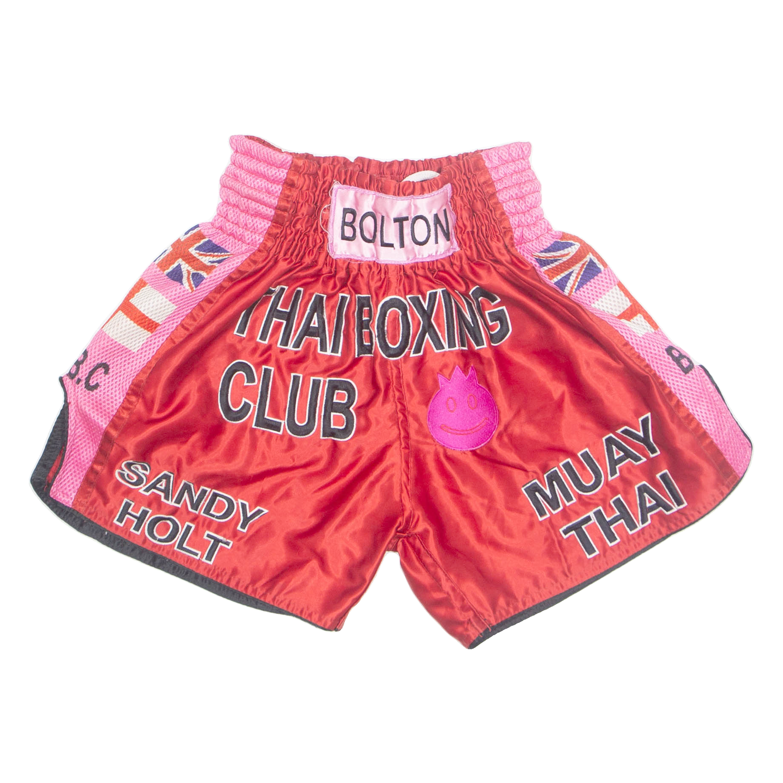 Muay Thai Club Sandy Holt Bolton UK Mens Sports Shorts Red Crazy Pattern M W22 Refurbished - N/A refurbished available on Cerqular