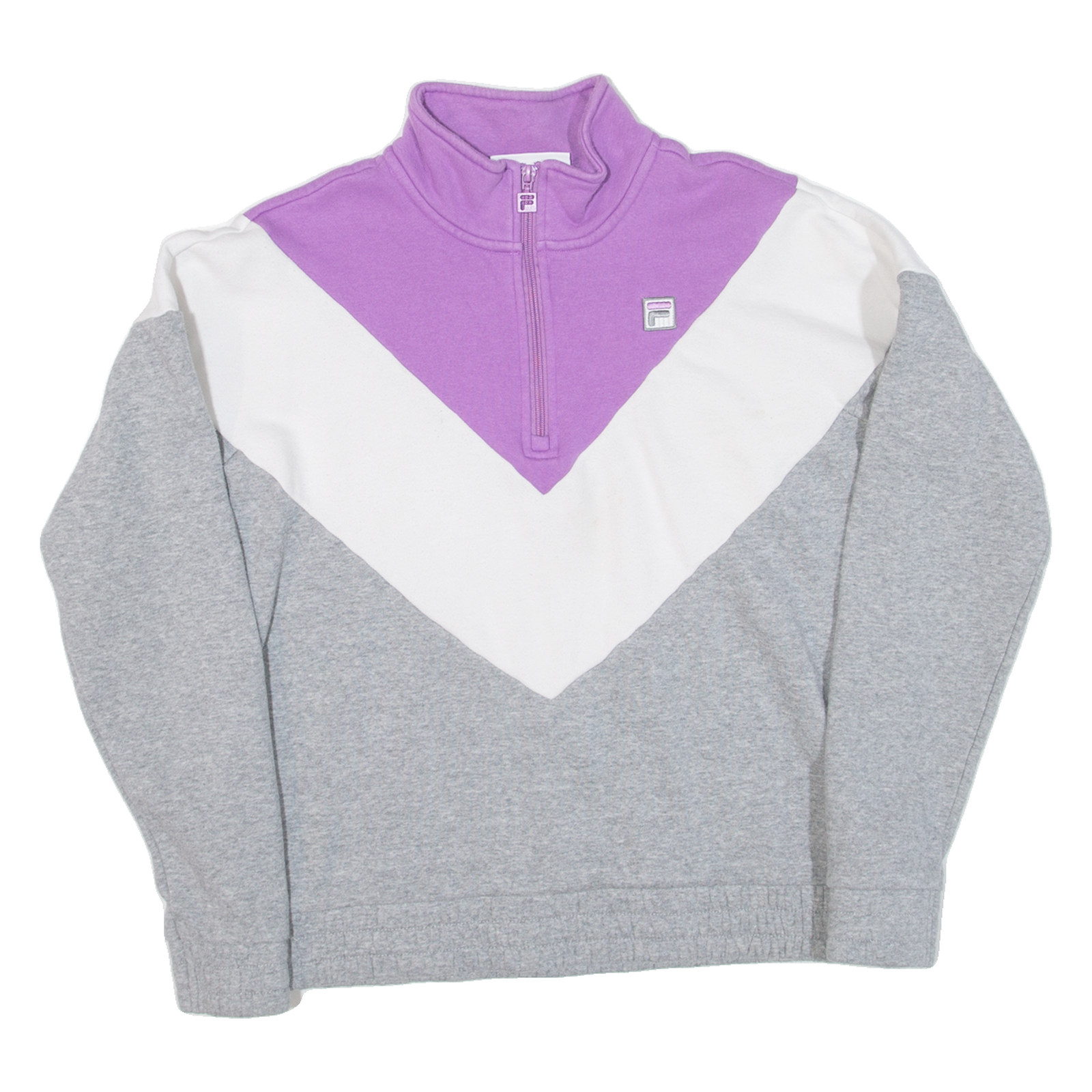 FILA Womens Sweatshirt Purple 1/4 Zip L Refurbished - N/A refurbished available on Cerqular