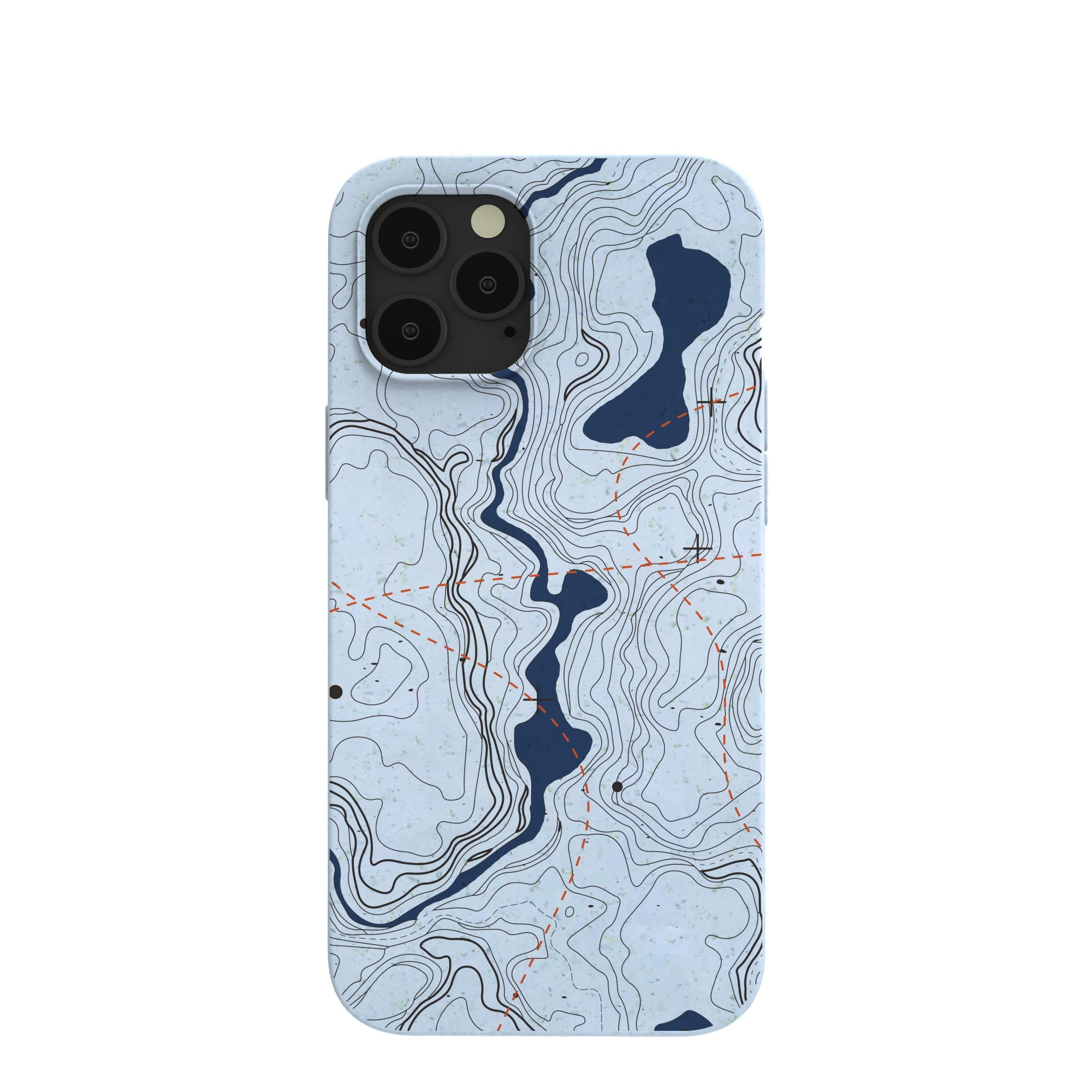Powder Blue Contour Lines iPhone 12 Pro Max Case Refurbished - Pela Case refurbished available on Cerqular