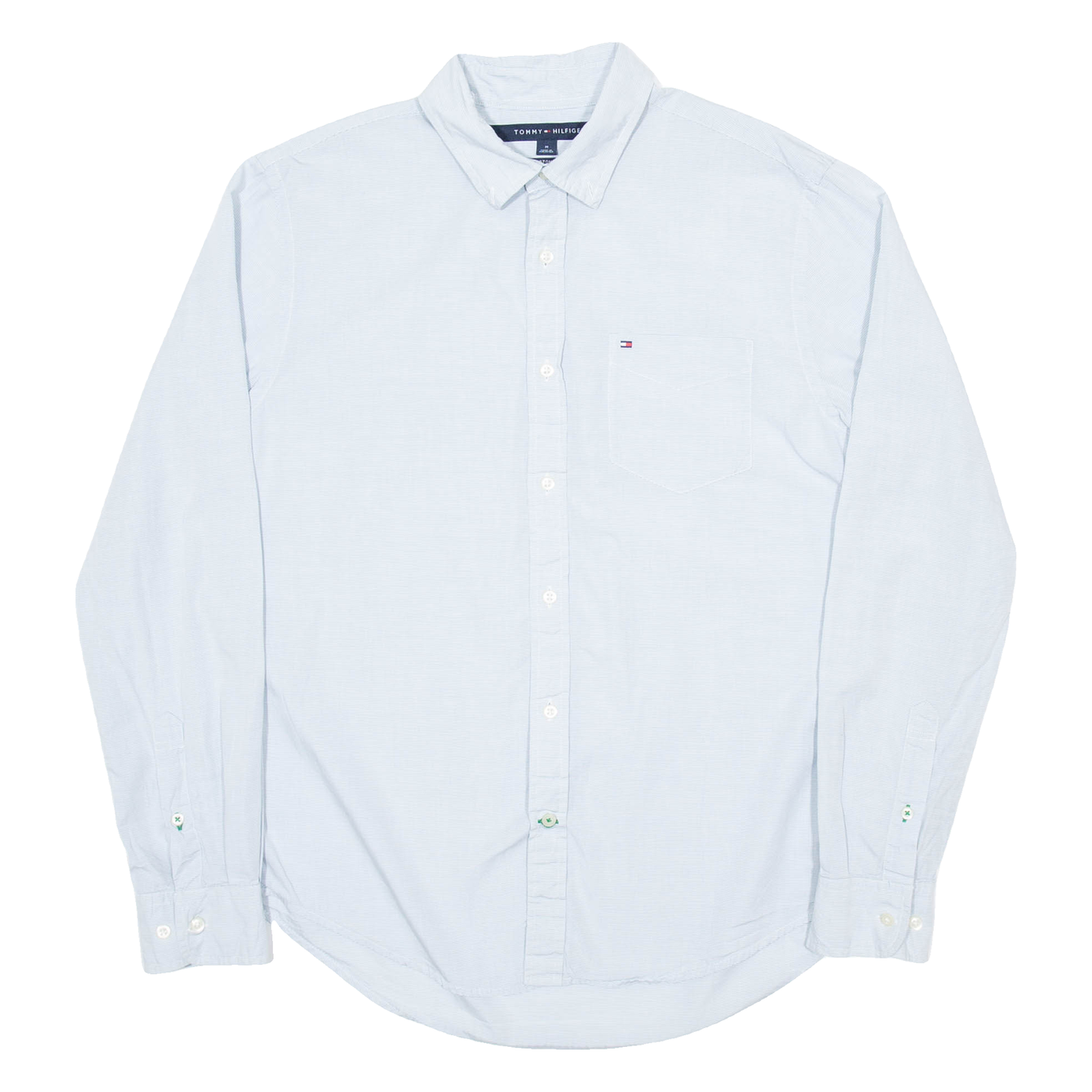 TOMMY HILFIGER Mens Plain Shirt Blue Long Sleeve M Refurbished - N/A refurbished available on Cerqular