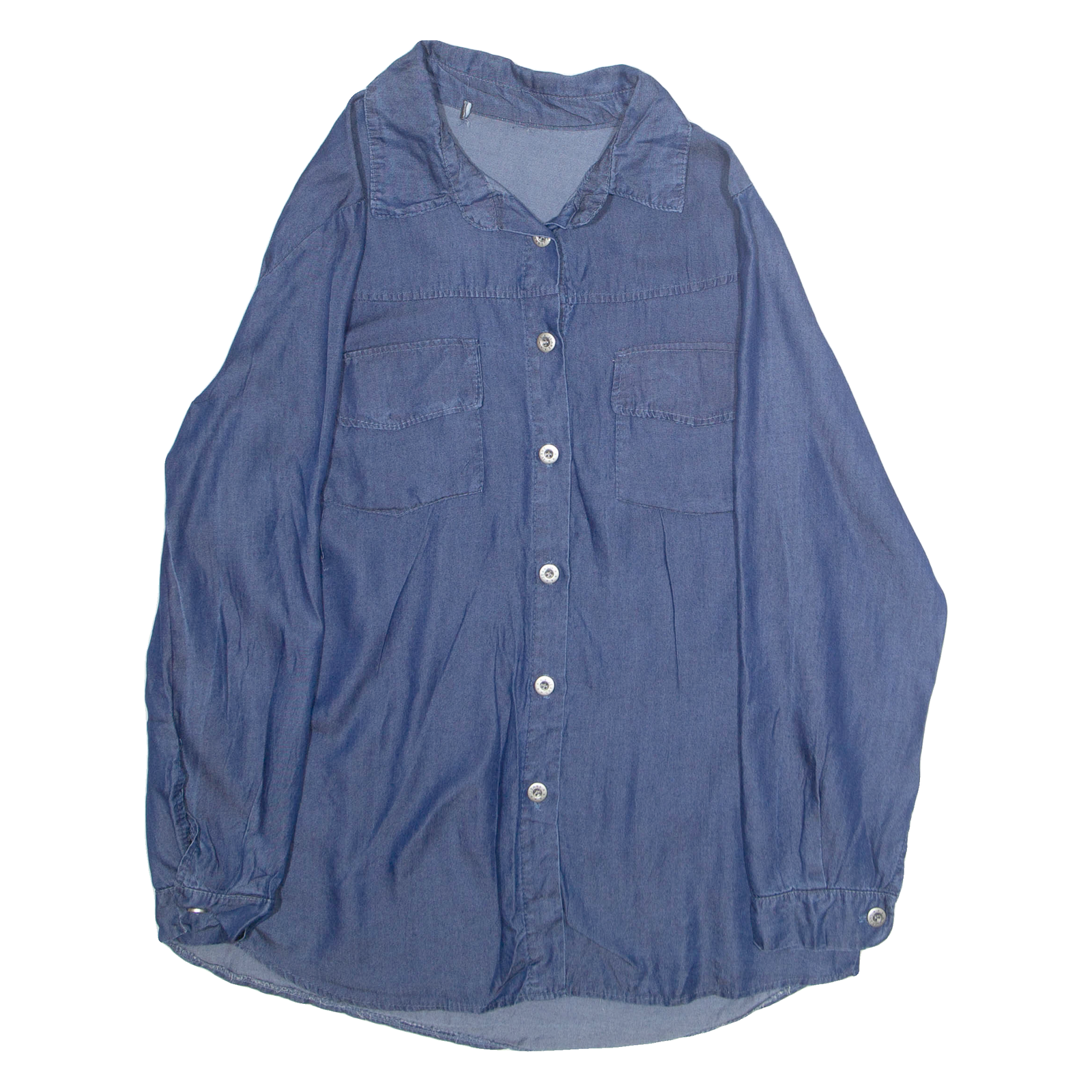 Womens Blouse Blue Collared Long Sleeve L Refurbished - N/A refurbished available on Cerqular