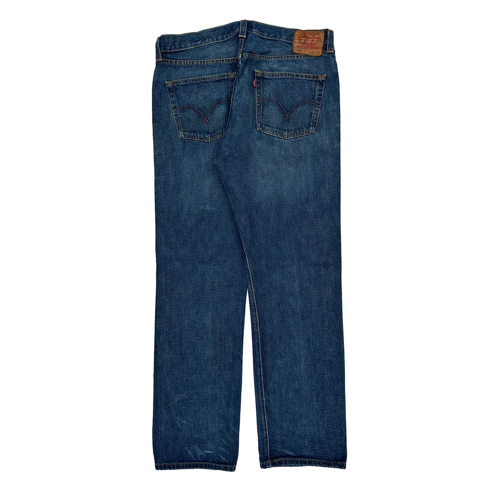 501 Levis Jeans - 36W 30L Blue Cotton Refurbished - Thrifted (note: this is a term often used to describe second- refurbished available on Cerqular