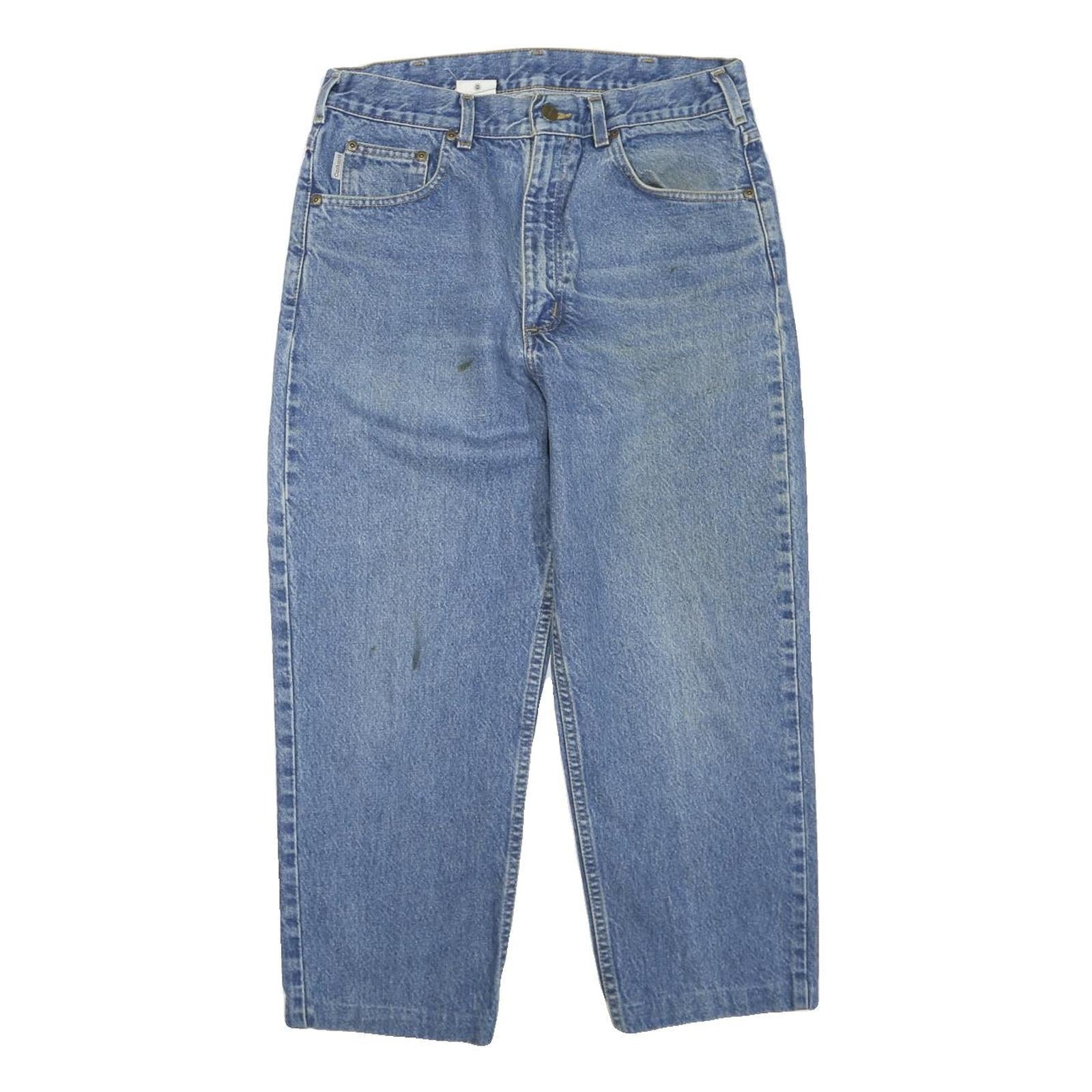 CARHARTT Womens Jeans Blue Regular Straight Denim Medium W32 L24 Cotton Blend Refurbished - N/A refurbished available on Cerqular