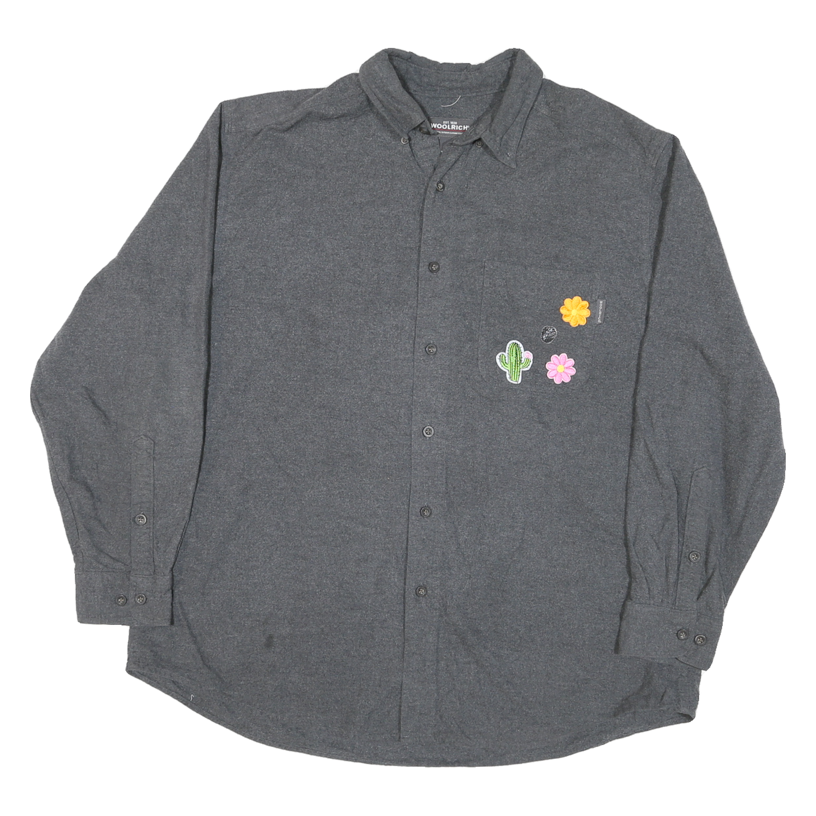 WOOLRICH Mens Grey Shirt XL Cotton Blend Casual Long Sleeve Button Collar Refurbished - N/A refurbished available on Cerqular
