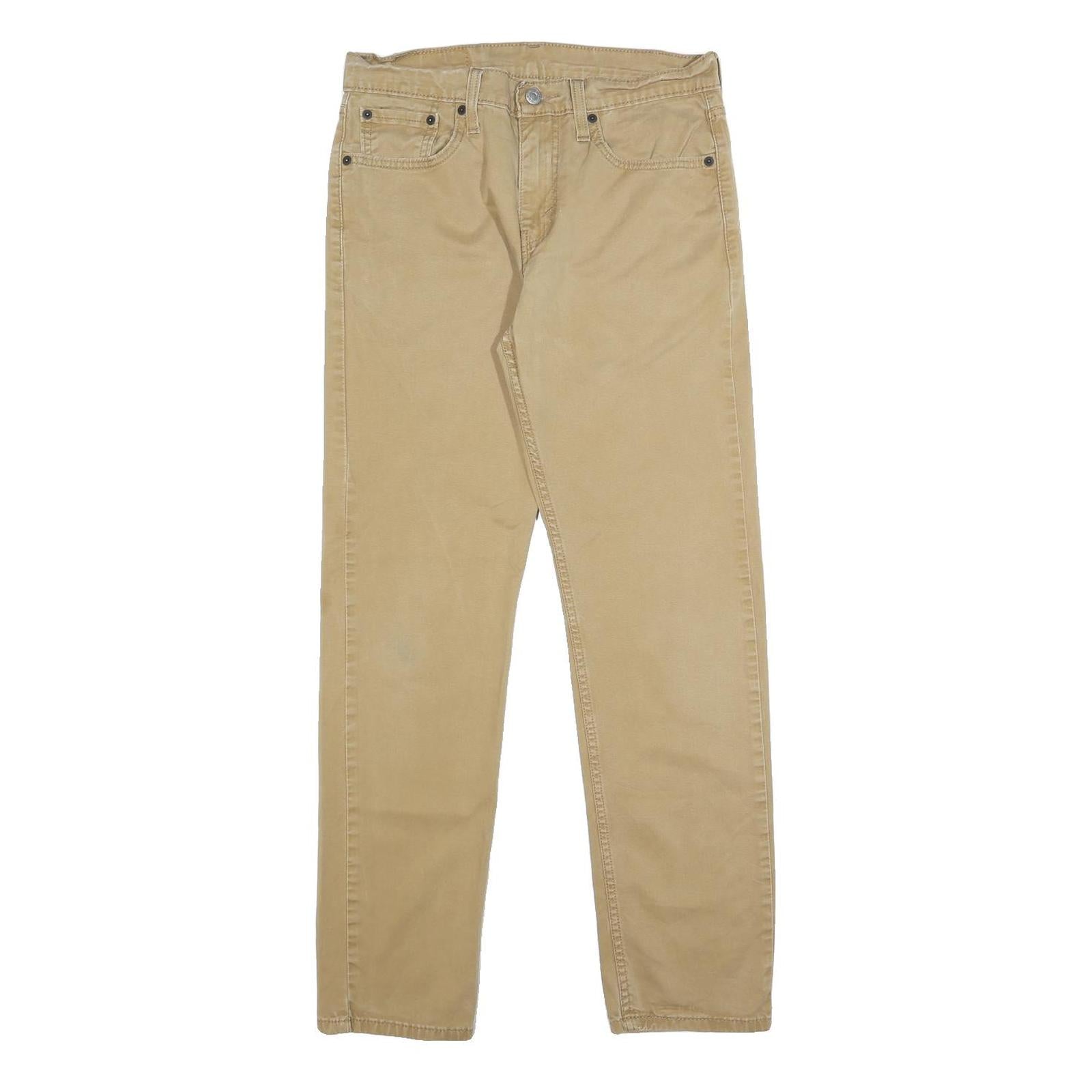 LEVI'S Mens Slim Beige Cotton Blend Trousers W29 L29 Stylish Zip Closure Refurbished - N/A refurbished available on Cerqular