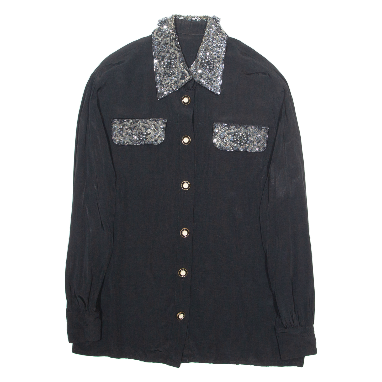 Womens Blouse Black Long Sleeve M Refurbished - N/A refurbished available on Cerqular