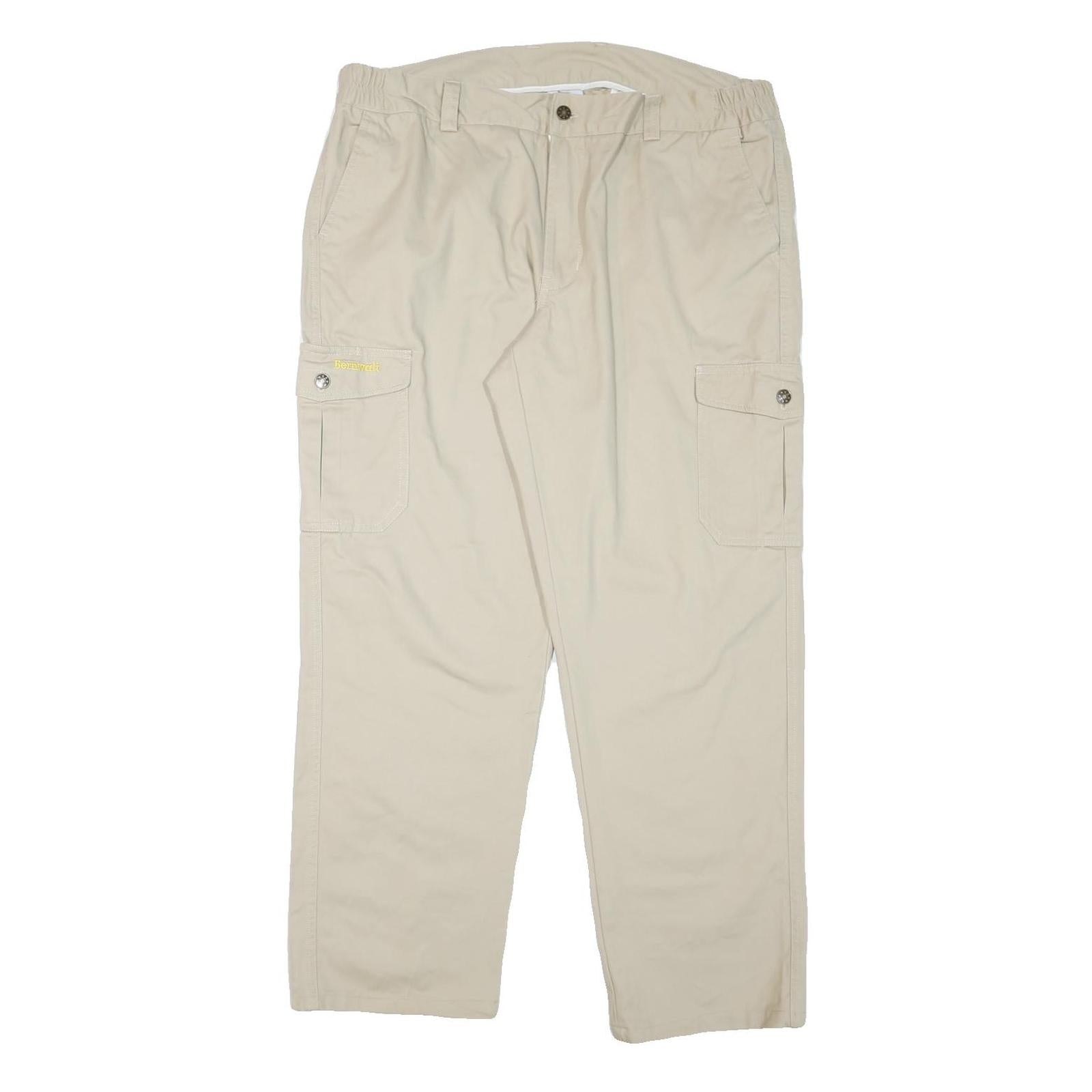 BERNWALT Mens Beige Cotton Blend Regular Cargo Trousers W40 L32 Elastic Waist Refurbished - N/A refurbished available on Cerqular