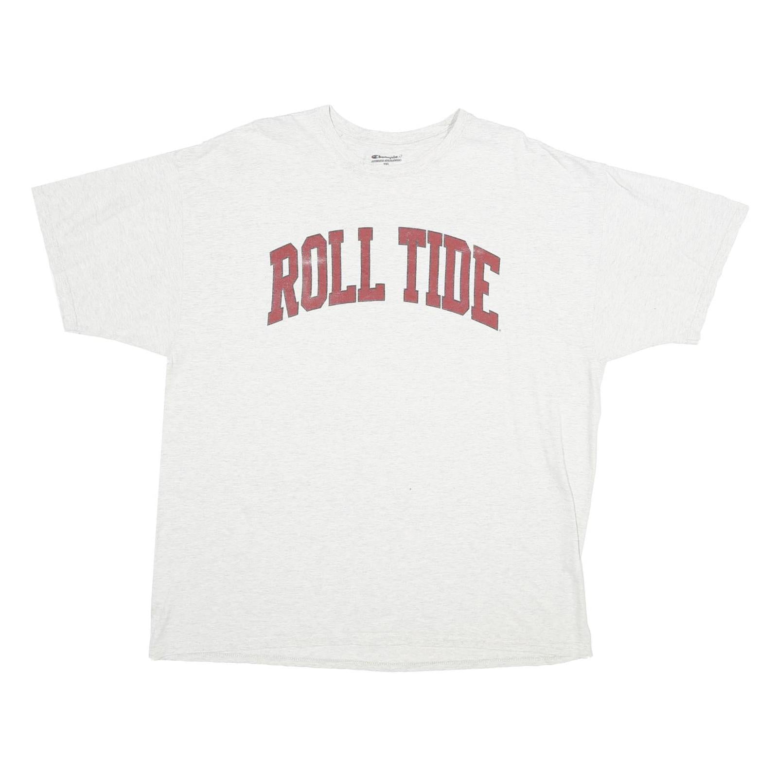 CHAMPION Mens White Roll Tide Graphic T-Shirt 2XL Short Sleeve Crew Neck Casual Refurbished - N/A refurbished available on Cerqular