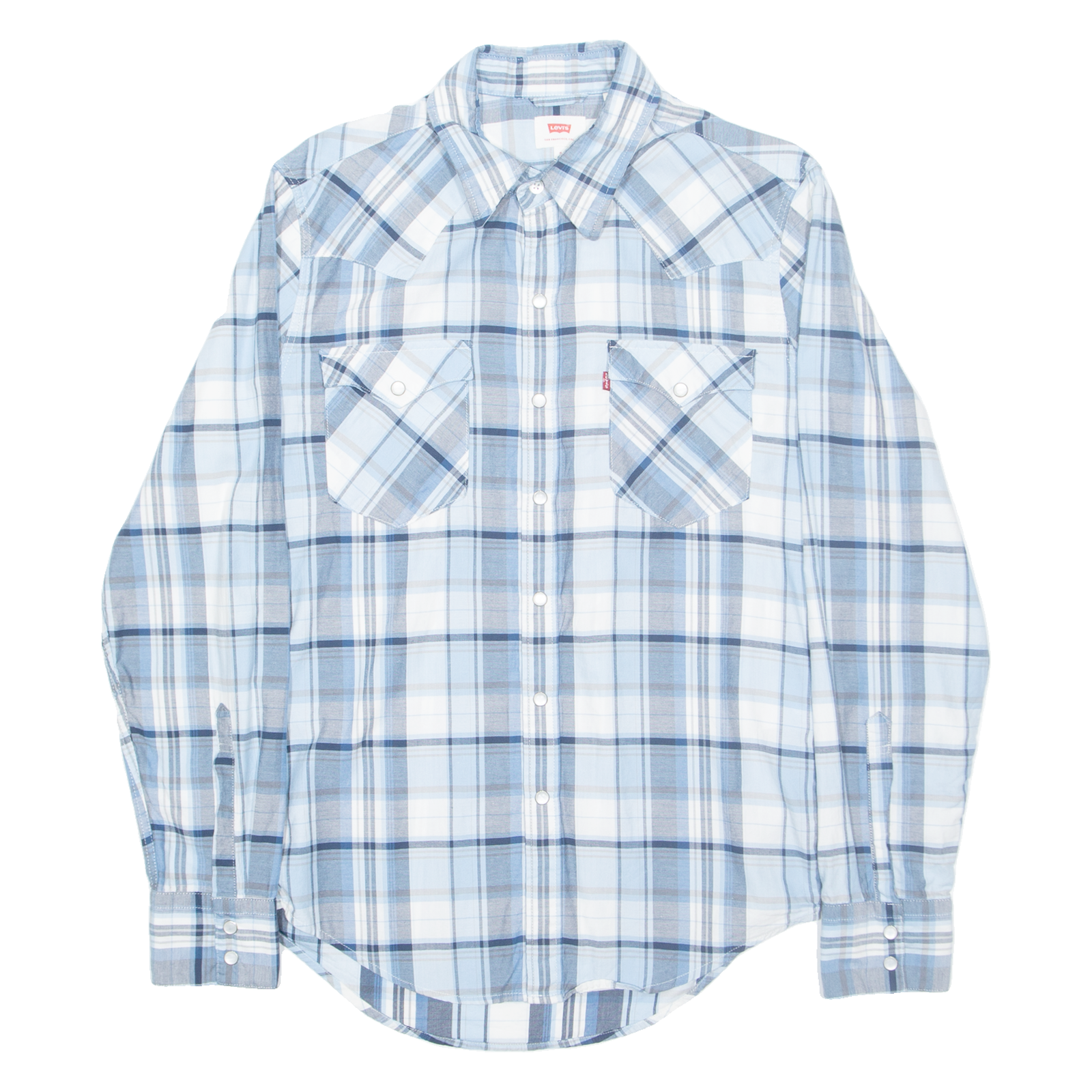 LEVI'S Mens Shirt Blue Check Long Sleeve S Refurbished - N/A refurbished available on Cerqular