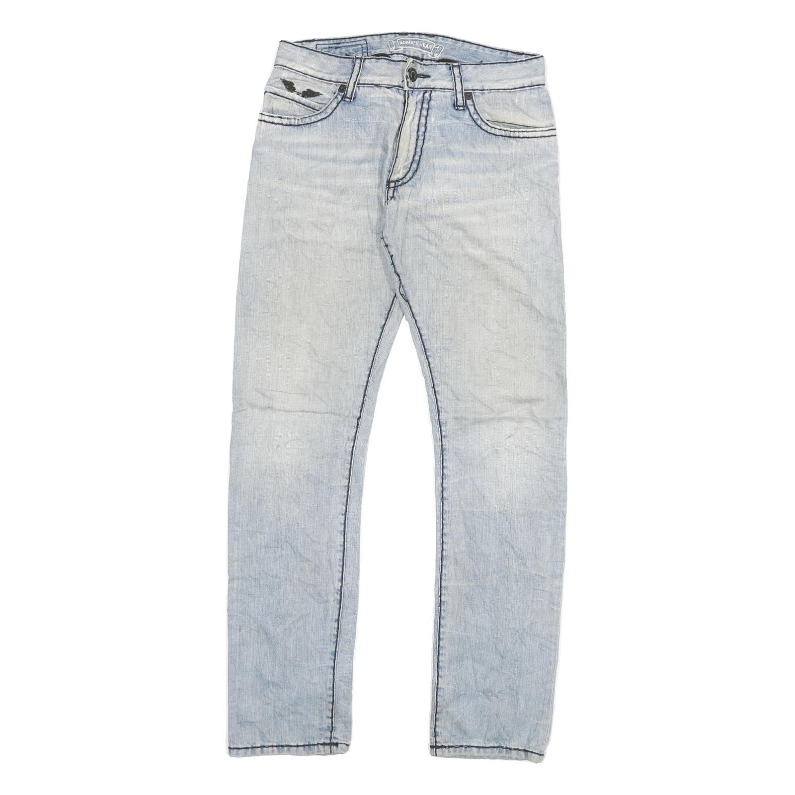 Light Blue Mens Slim Skinny Denim Jeans Cotton Blend W30 L31 Faded Washed Zip Refurbished - N/A refurbished available on Cerqular