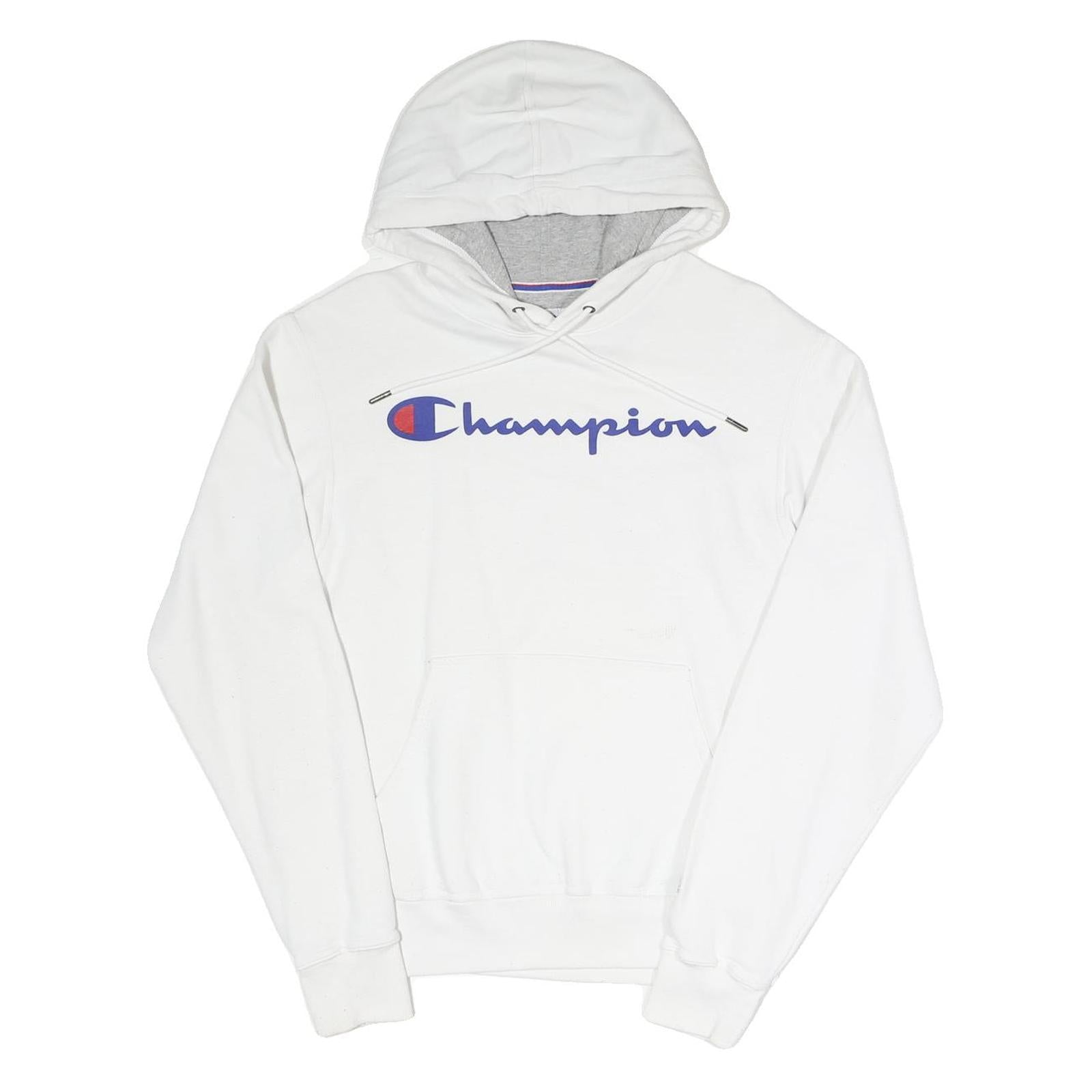 CHAMPION Mens White Cotton Blend Pullover Hoodie S Logo Sweatshirt Refurbished - N/A refurbished available on Cerqular