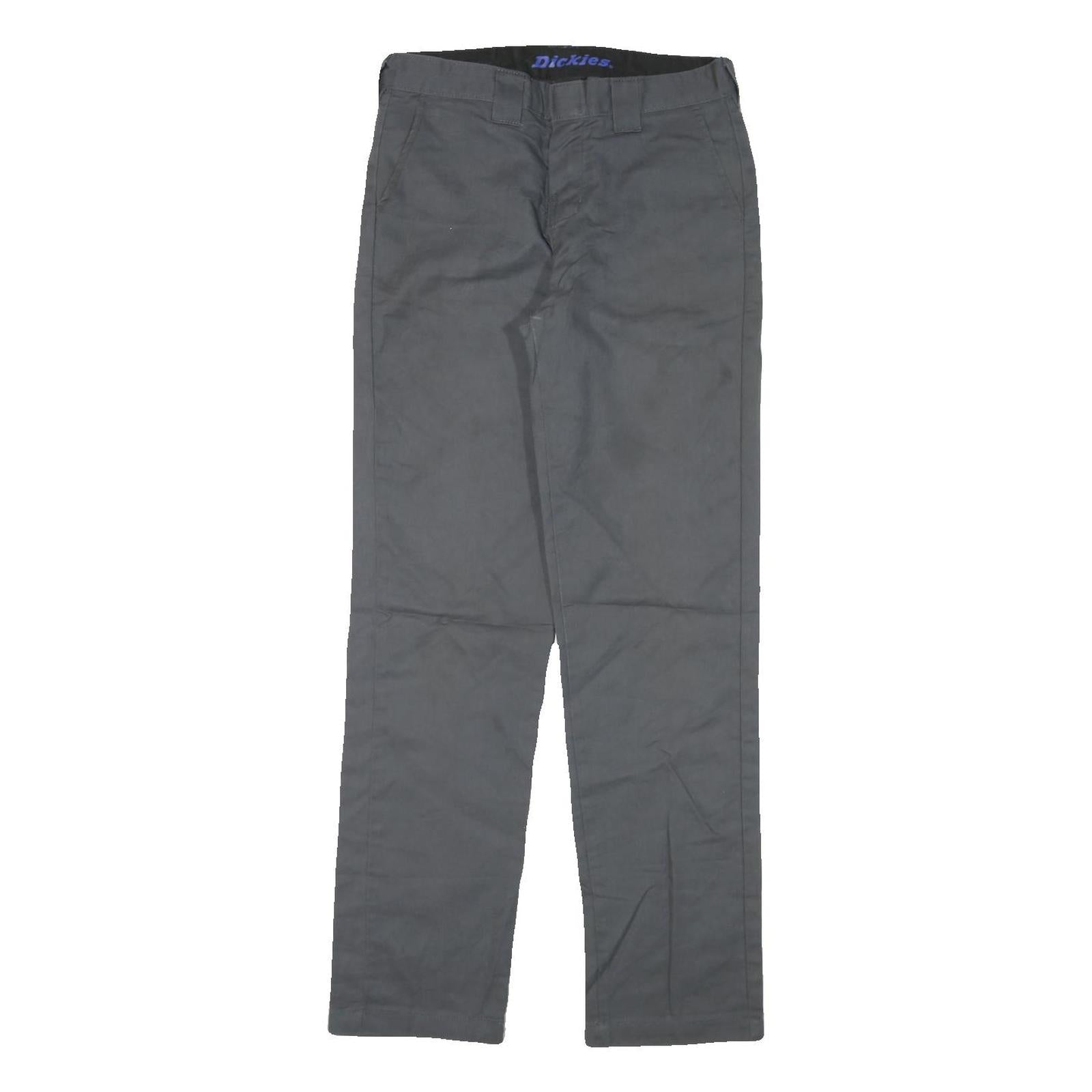 DICKIES Womens Cotton Blend Grey Regular Straight Trousers W26 L29 Workwear Refurbished - N/A refurbished available on Cerqular