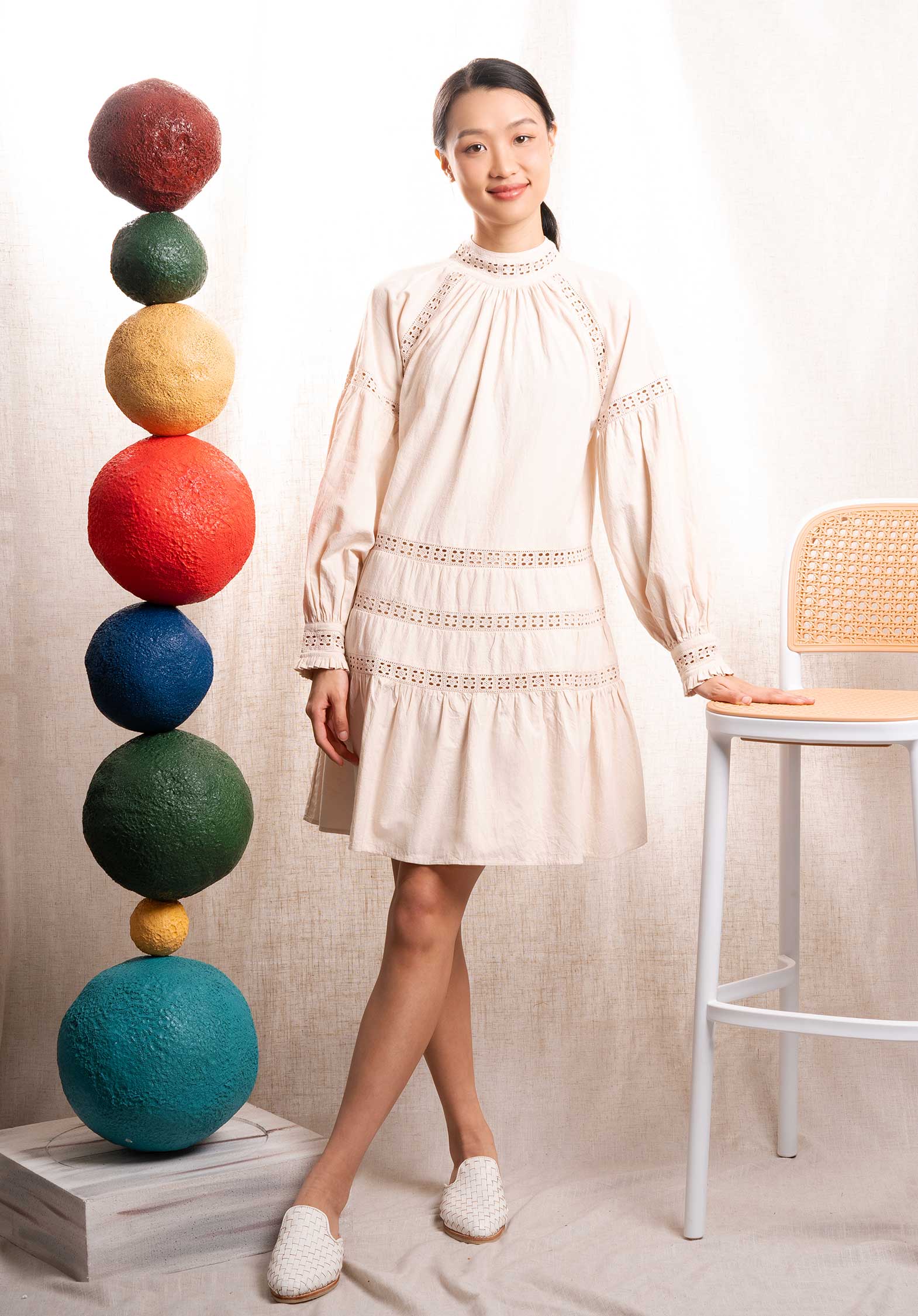 Dress Rachel Uni Beige | Color: BEIGE | Size: S Refurbished - N/A (I could not find a well-known brand with this name refurbished available on Cerqular